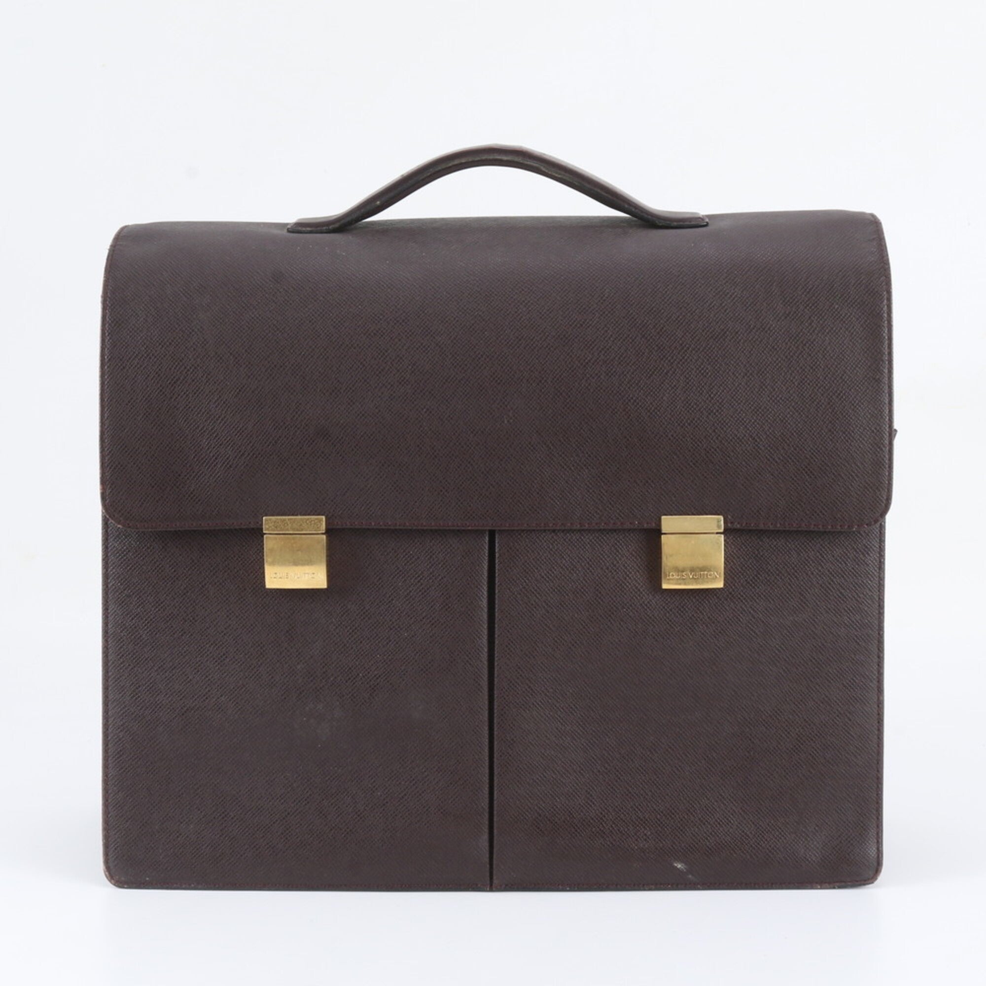 Louis Vuitton Acajou Leather Briefcase Tote Bag (Pre-Owned)