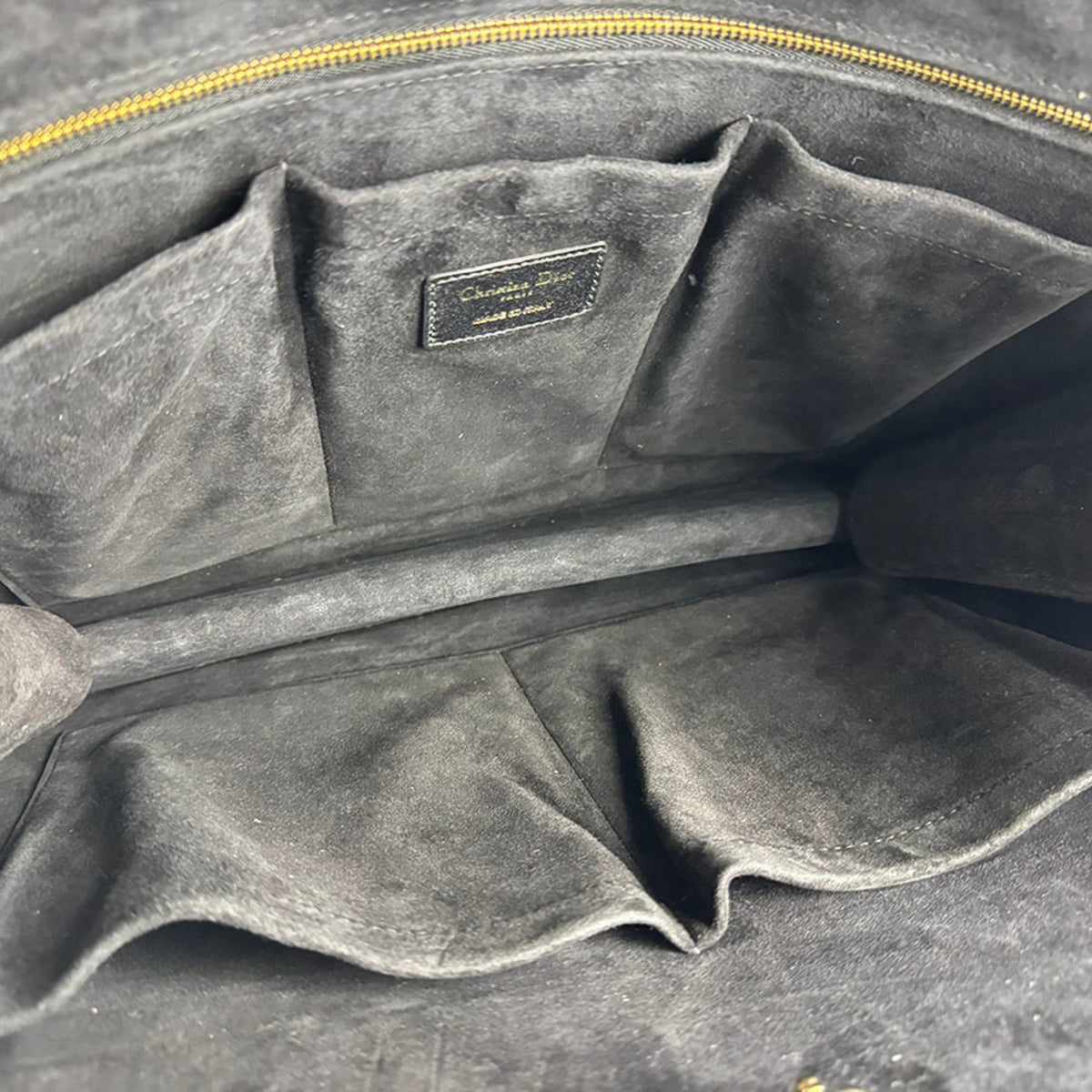 Christian Dior Black Leather Handbag Tote Bag (Pre-Owned)