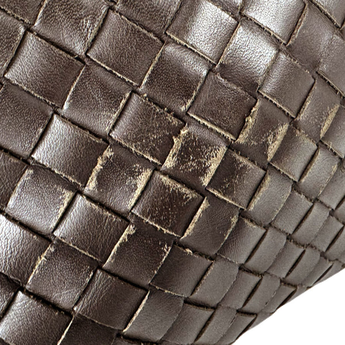 Bottega Veneta Intrecciato Black Brown Leather Shoulder Bag (Pre-Owned)