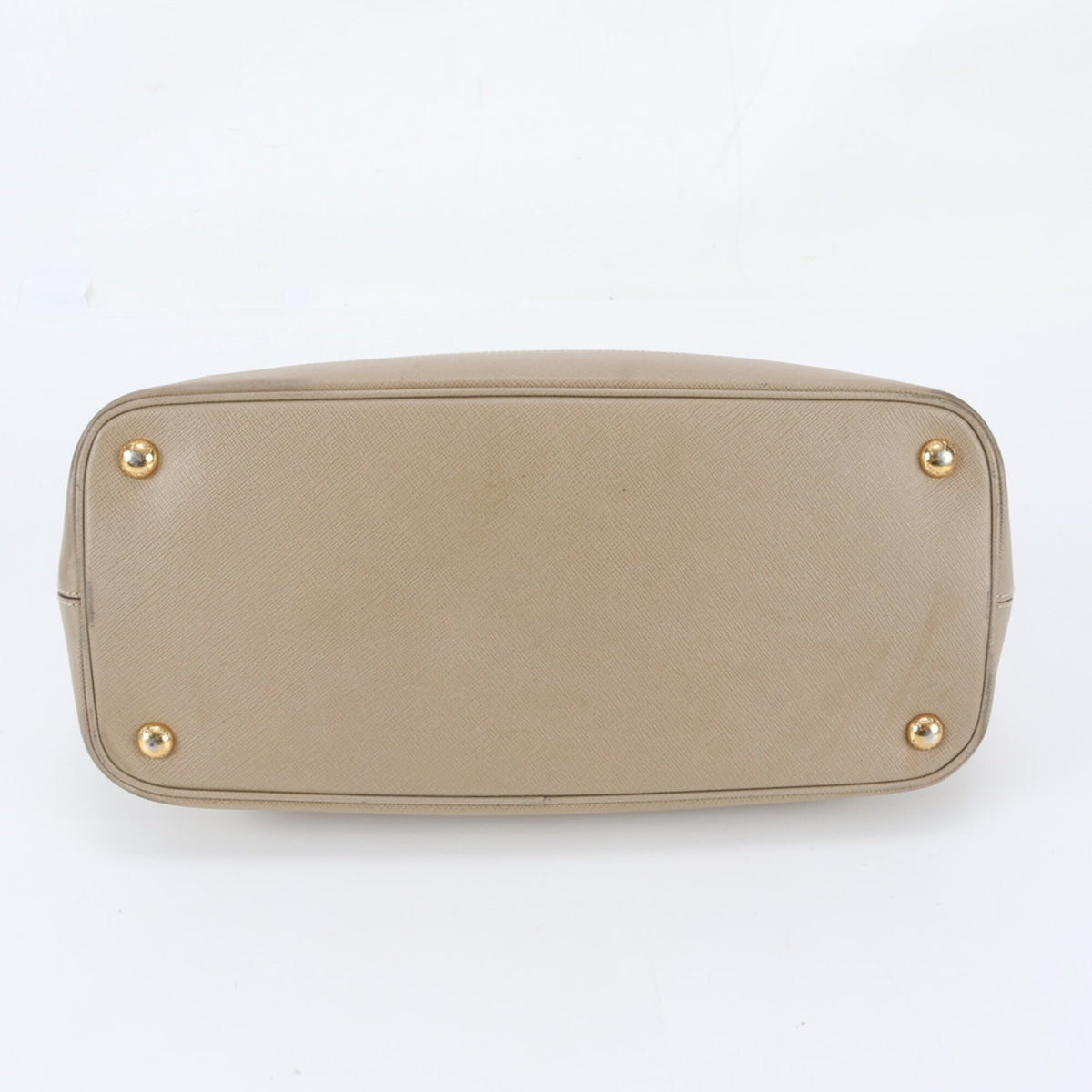 Prada Beige Leather Handbag Shoulder Bag Tote Bag (Pre-Owned)