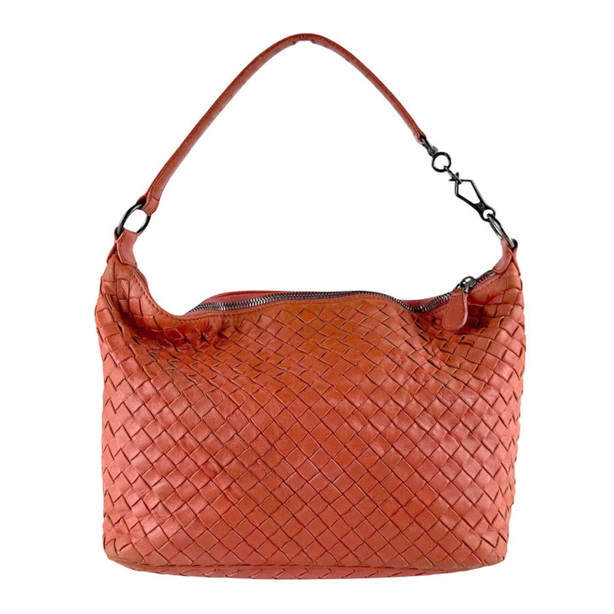Bottega Veneta Orange Leather Shoulder Bag (Pre-Owned)