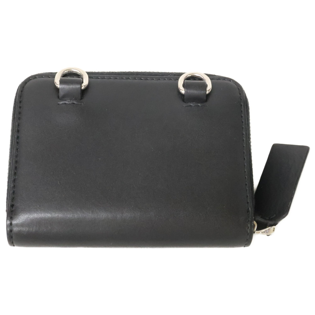 Valentino Black Leather Coin Purse/Coin Case (Pre-Owned)