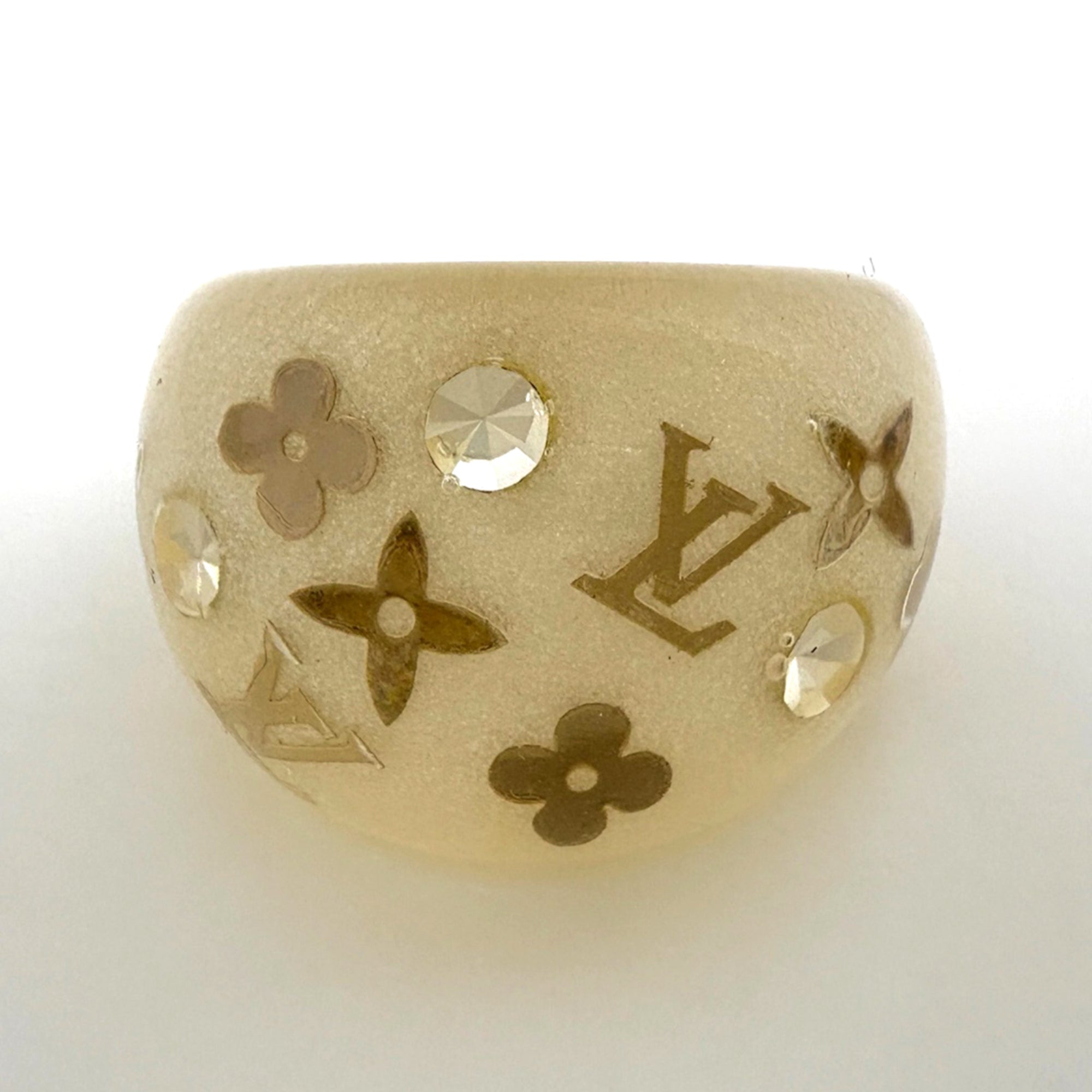 Louis Vuitton Inclusion Gold Clear Plastic Band Ring (Pre-Owned)