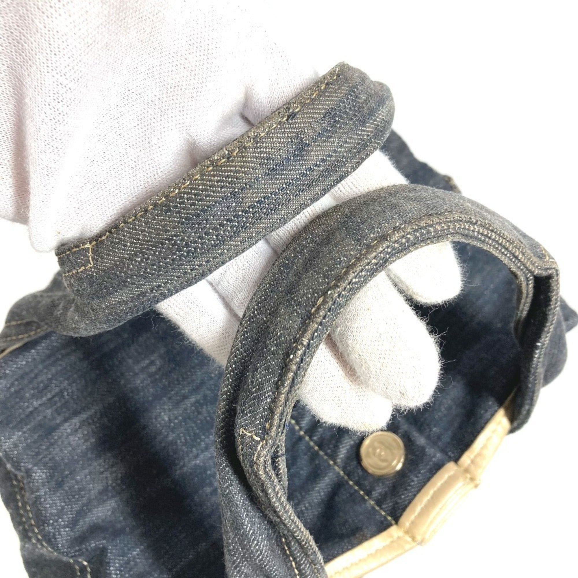 Chanel Denim Blue Denim Handbag Tote Bag (Pre-Owned)