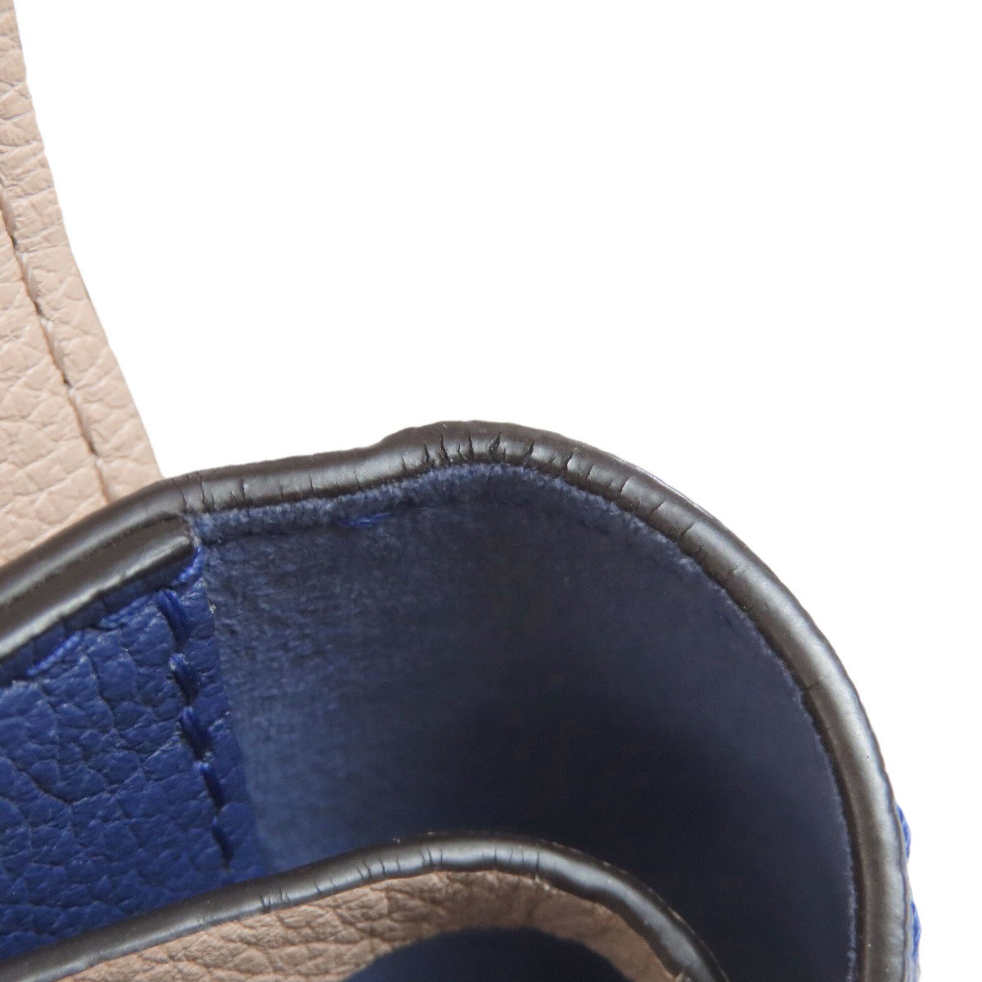 Louis Vuitton Beige Blue Leather Backpack (Pre-Owned)