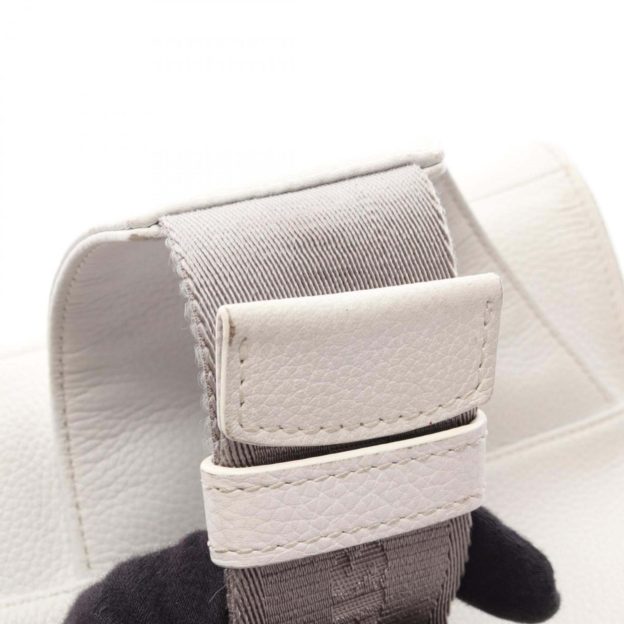 Christian Dior White Leather Fanny Pack Handbag Saddle Bag (Pre-Owned)
