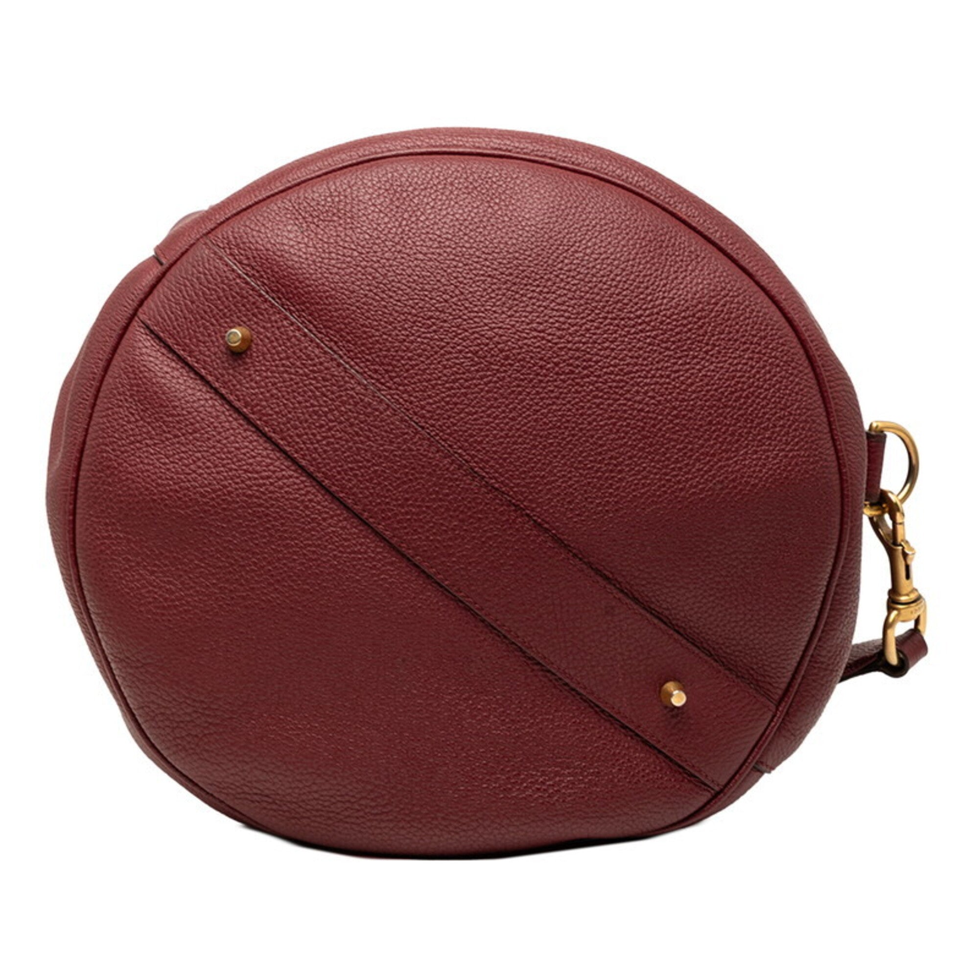 Gucci Bordeaux Leather Boston Bag Shoulder Bag Sling Bag (Pre-Owned)
