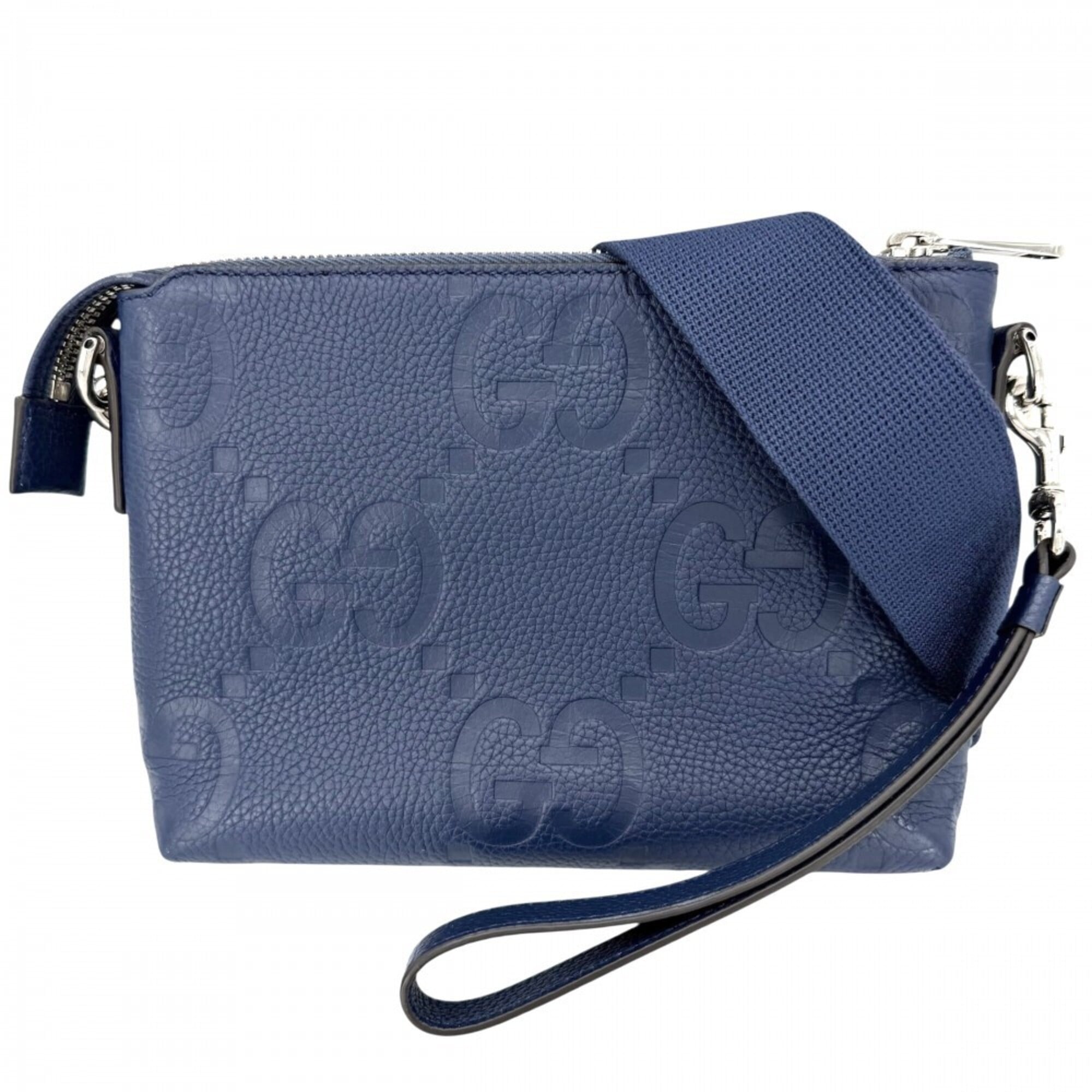 Gucci Blue Leather Clutch Bag Shoulder Bag (Pre-Owned)