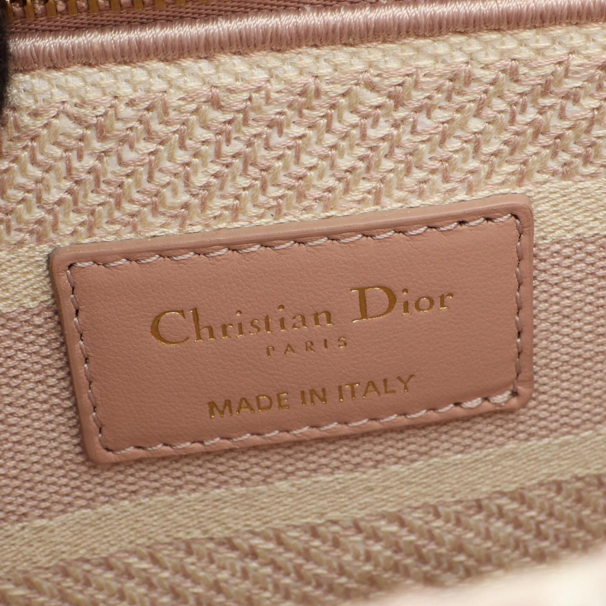 Christian Dior Ivory Pink Canvas Handbag (Pre-Owned)