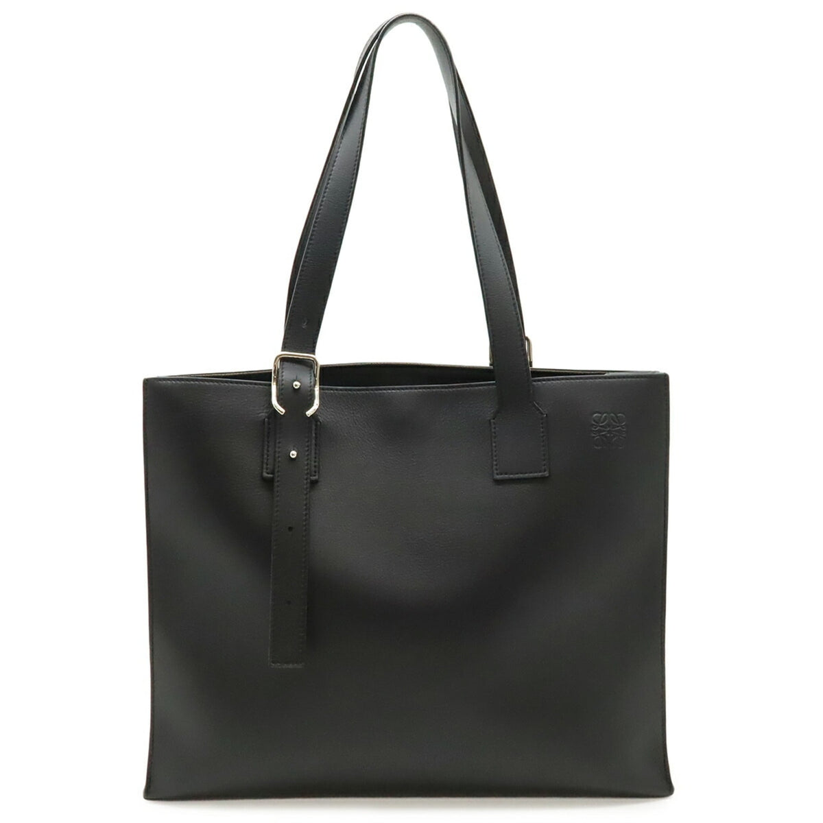 Loewe Black White Leather Shoulder Bag Tote Bag (Pre-Owned)