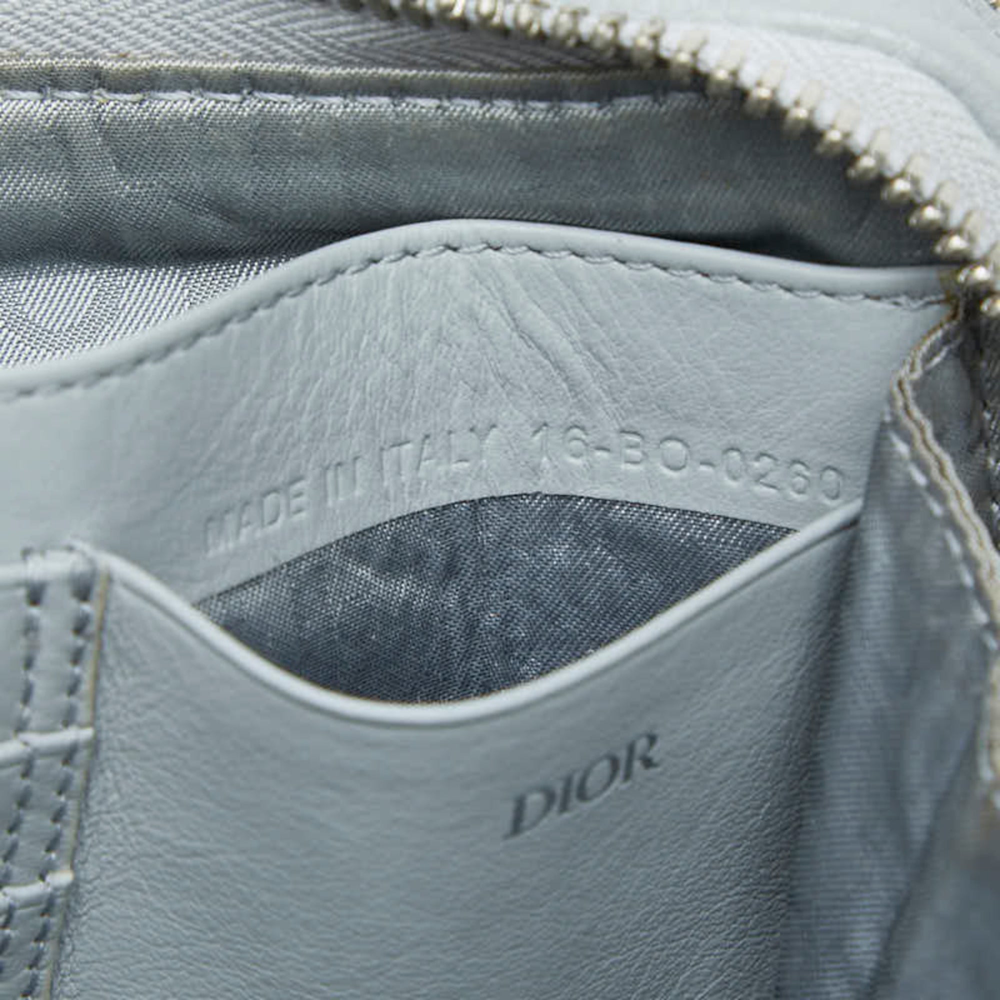 Christian Dior Gray Leather Messenger Bag Shoulder Bag (Pre-Owned)