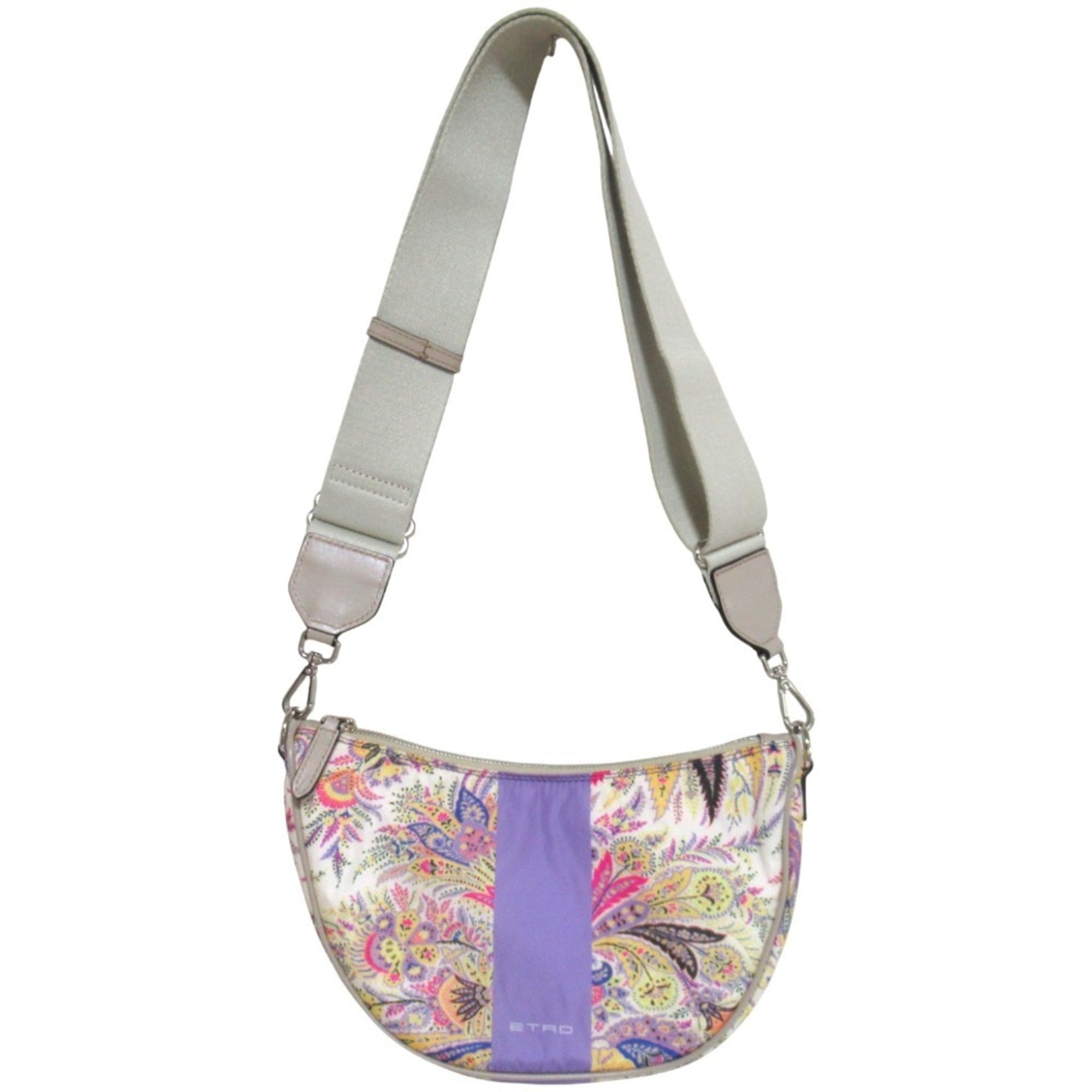 Etro Beige Multi-Color Nylon Shoulder Bag (Pre-Owned)
