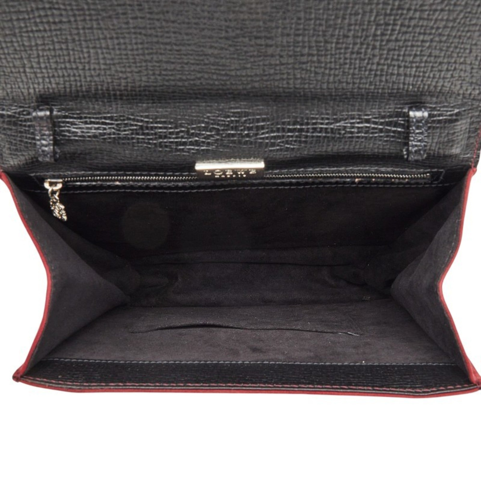 Loewe Red Color Suede Handbag Shoulder Bag (Pre-Owned)