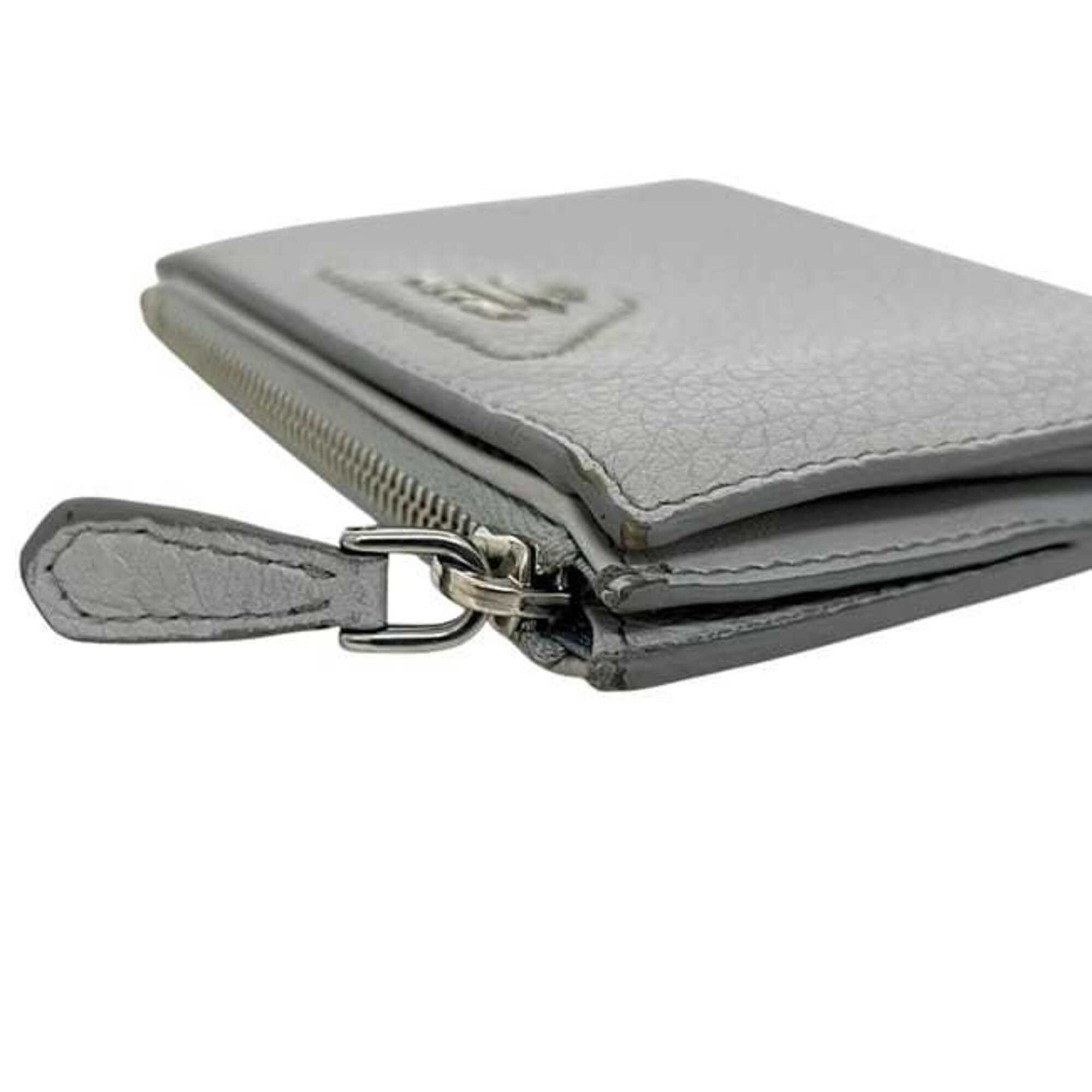 Prada Gray Leather Wallet (Bi-Fold) (Pre-Owned)