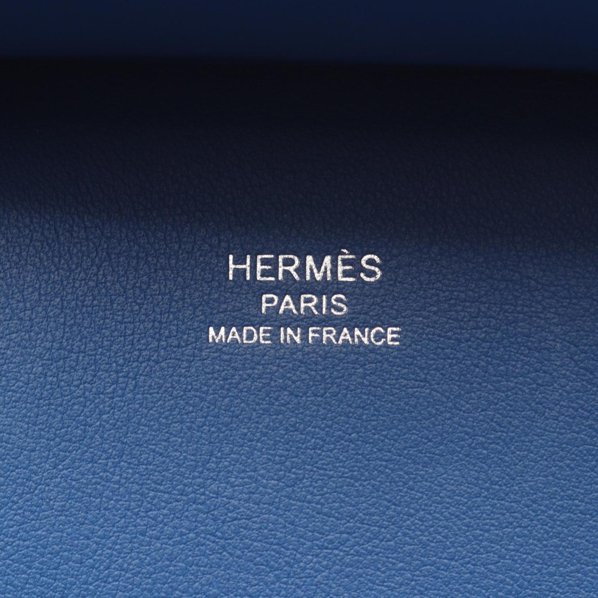 Hermes Blue Swift Leather Handbag Shoulder Bag (Pre-Owned)