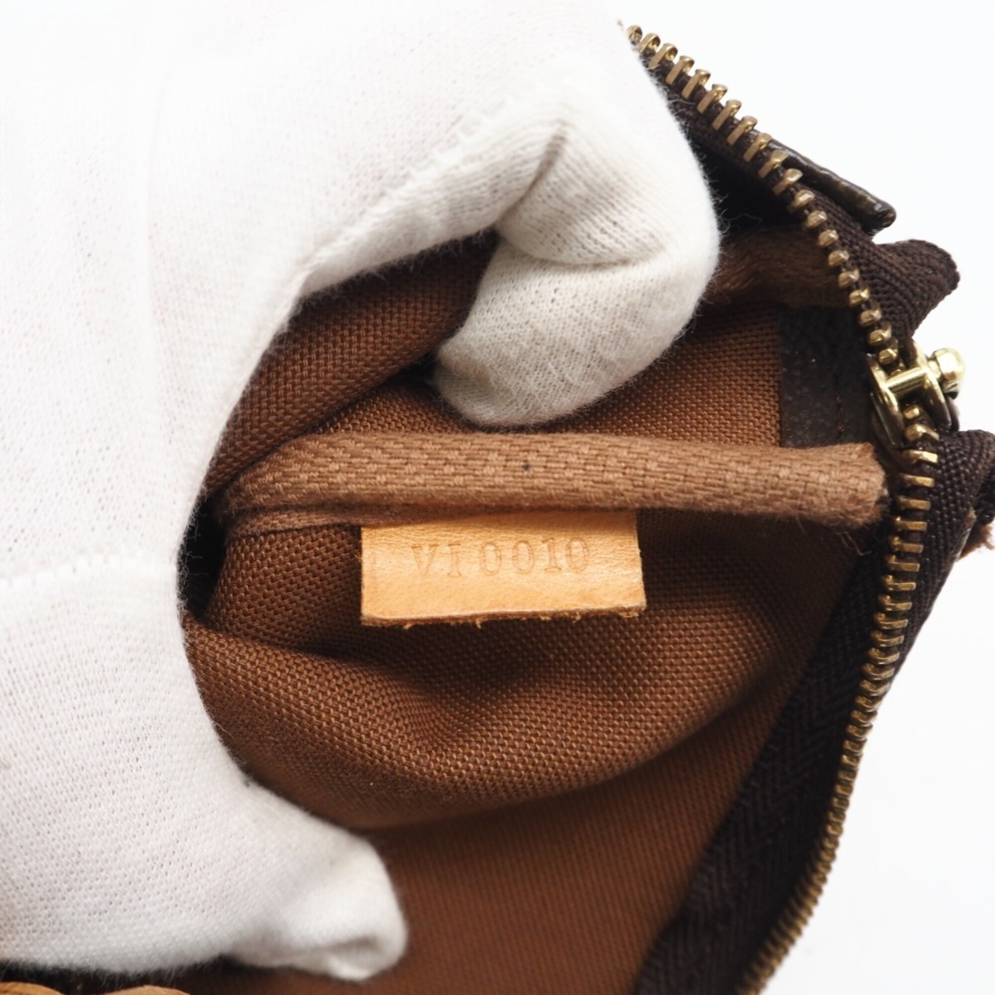 Louis Vuitton Brown Coated Canvas Leather Pochette Pouch (Pre-Owned)