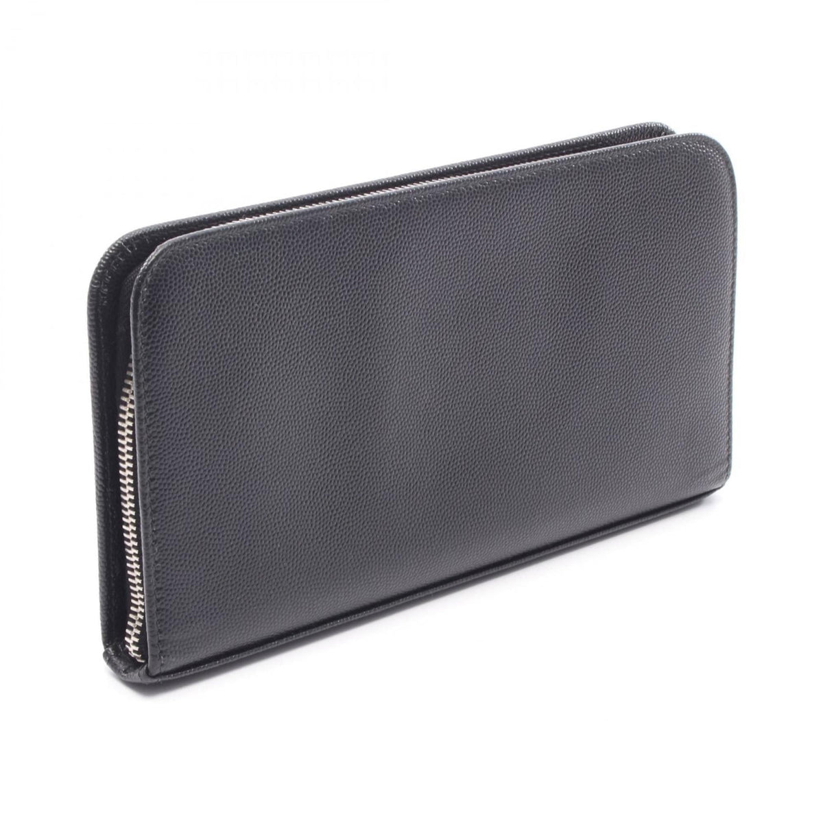 Yves Saint Laurent Black Leather Long Wallet (Bi-Fold) (Pre-Owned)