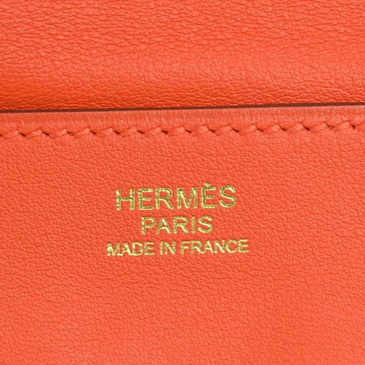 Hermes Red Orange Leather Clutch Bag (Pre-Owned)