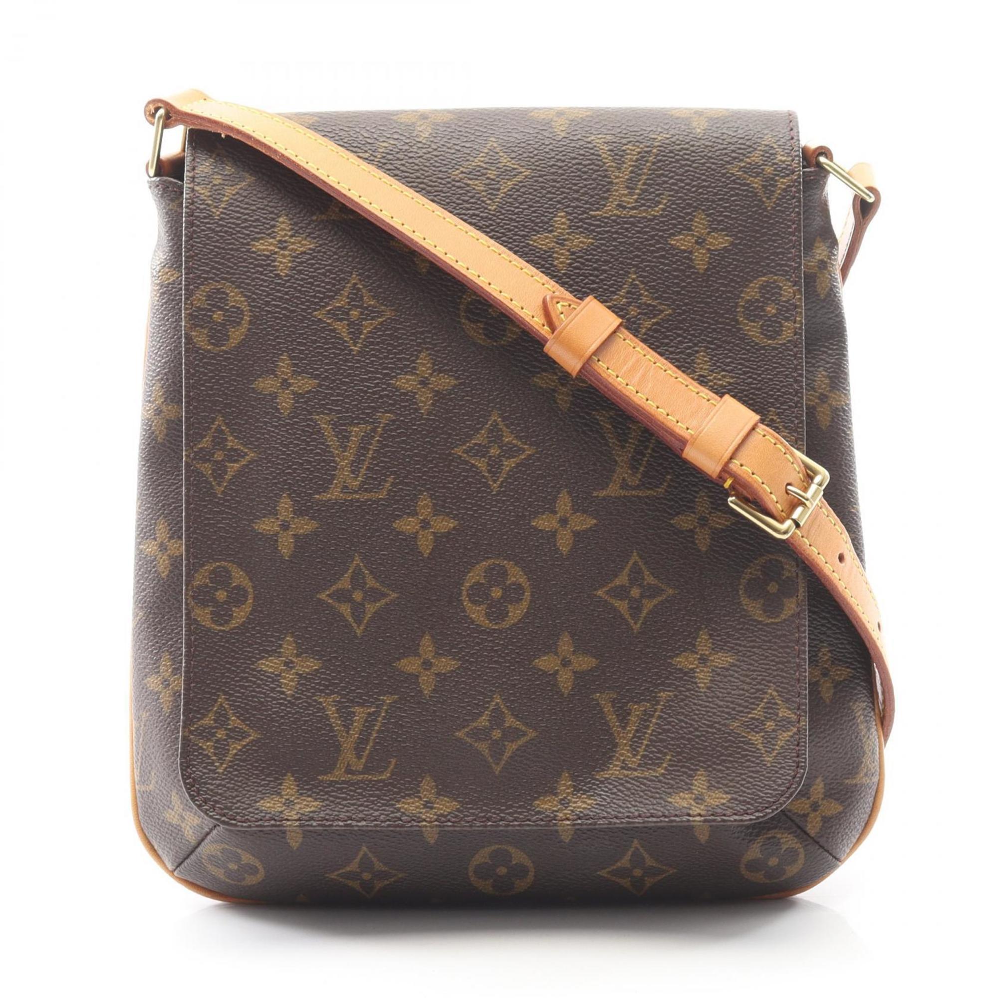 Louis Vuitton Brown Coated Canvas Leather Shoulder Bag (Pre-Owned)