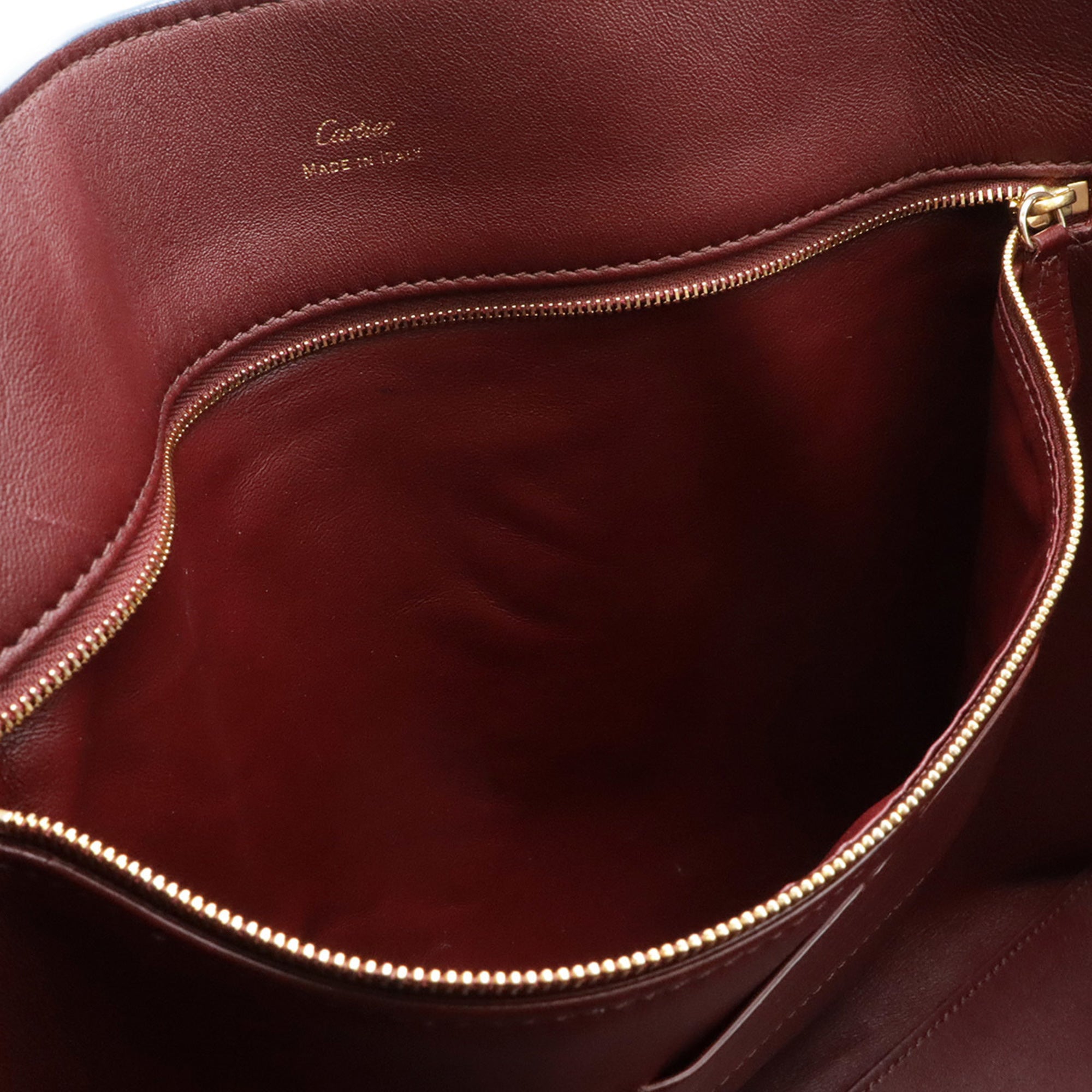 Cartier Blue Leather Shoulder Bag Tote Bag (Pre-Owned)