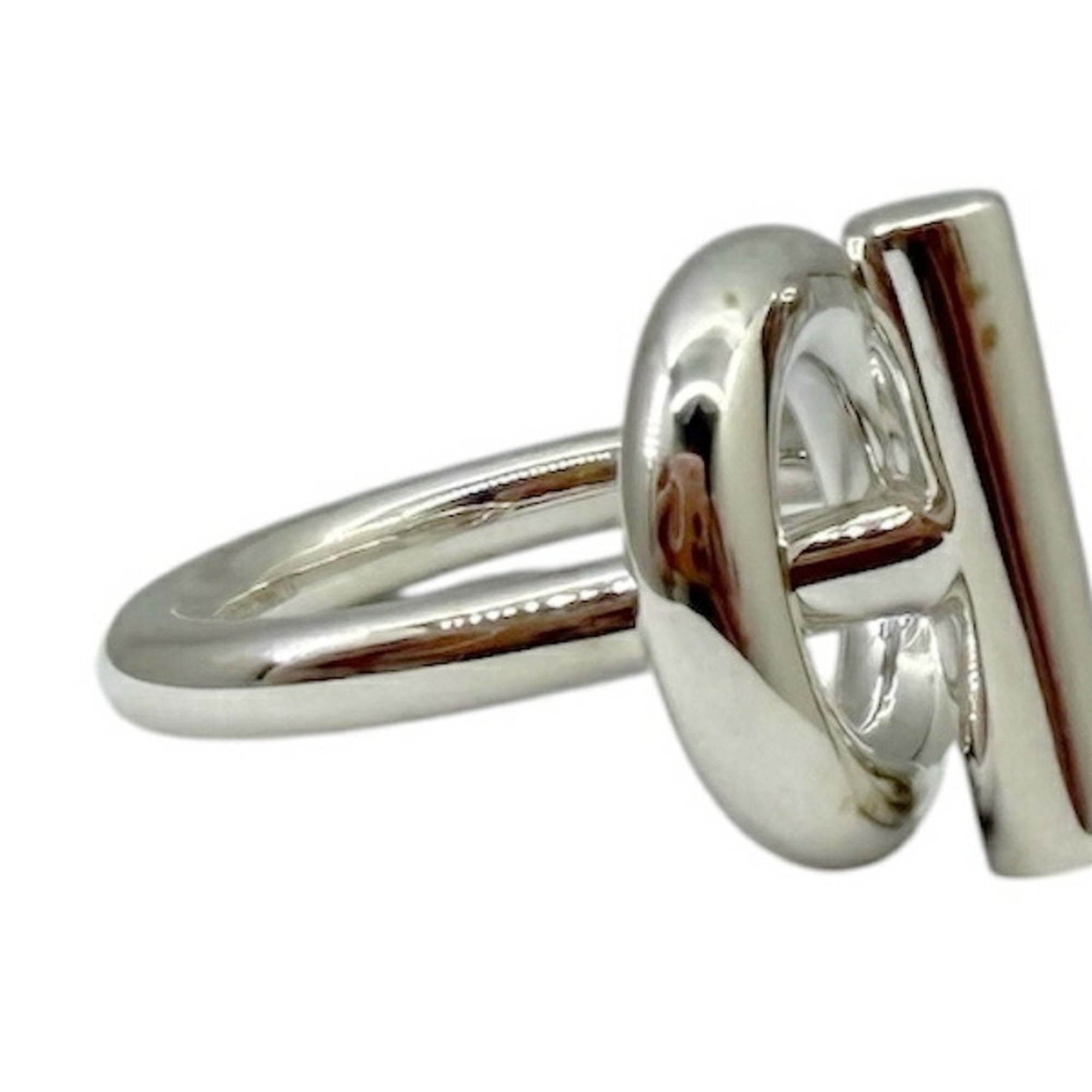 Hermes Silver Silver 925 Band Ring (Pre-Owned)