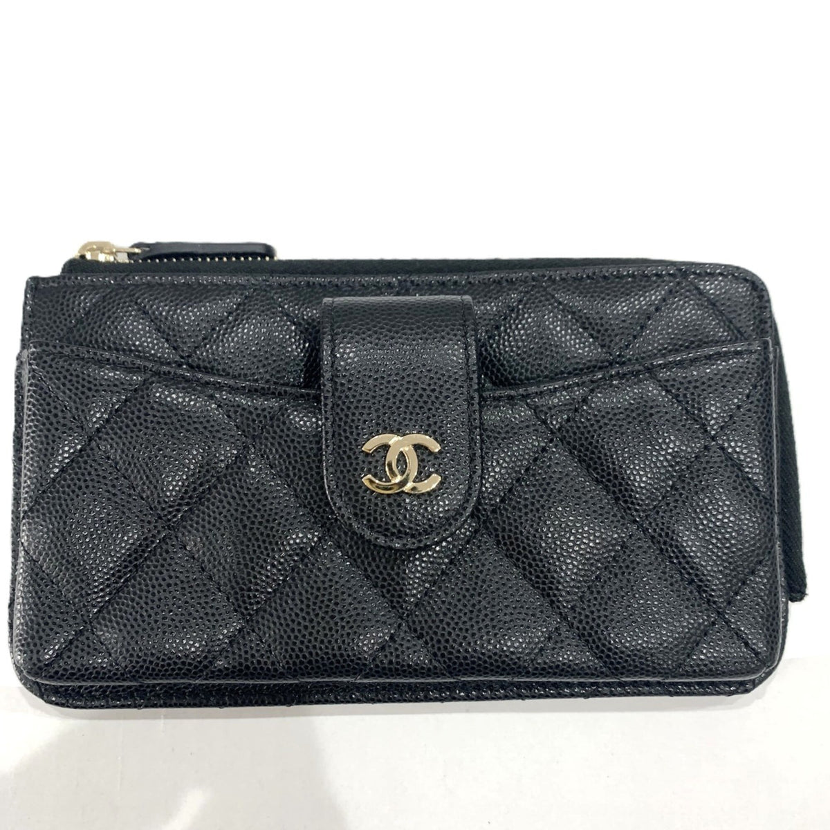 Chanel Black Grained Calfskin Pouch (Pre-Owned)