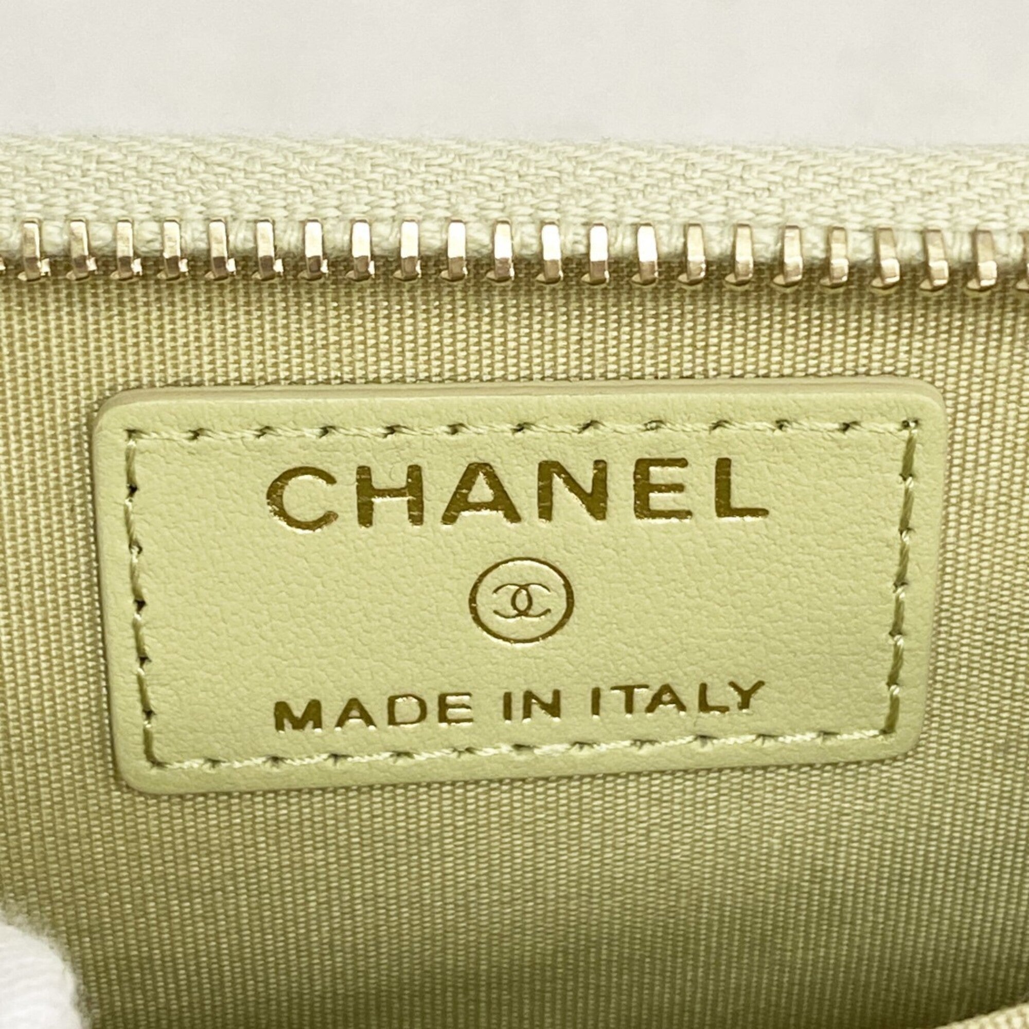 Chanel Light Green Grained Calfskin Coin Purse/Coin Case (Pre-Owned)