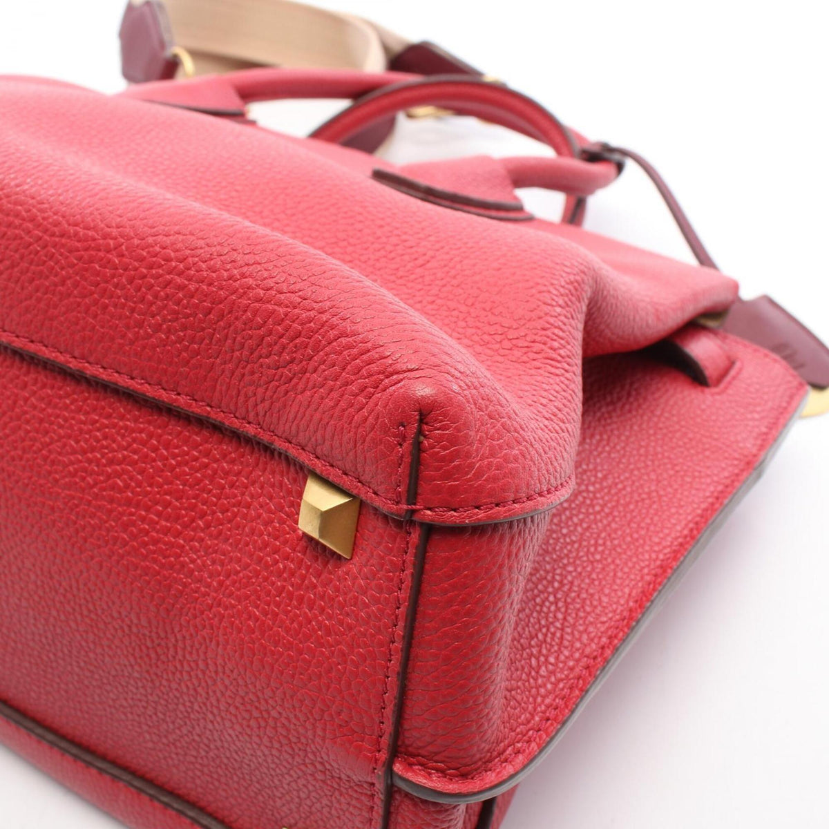 Mcm Red Color Leather Handbag (Pre-Owned)