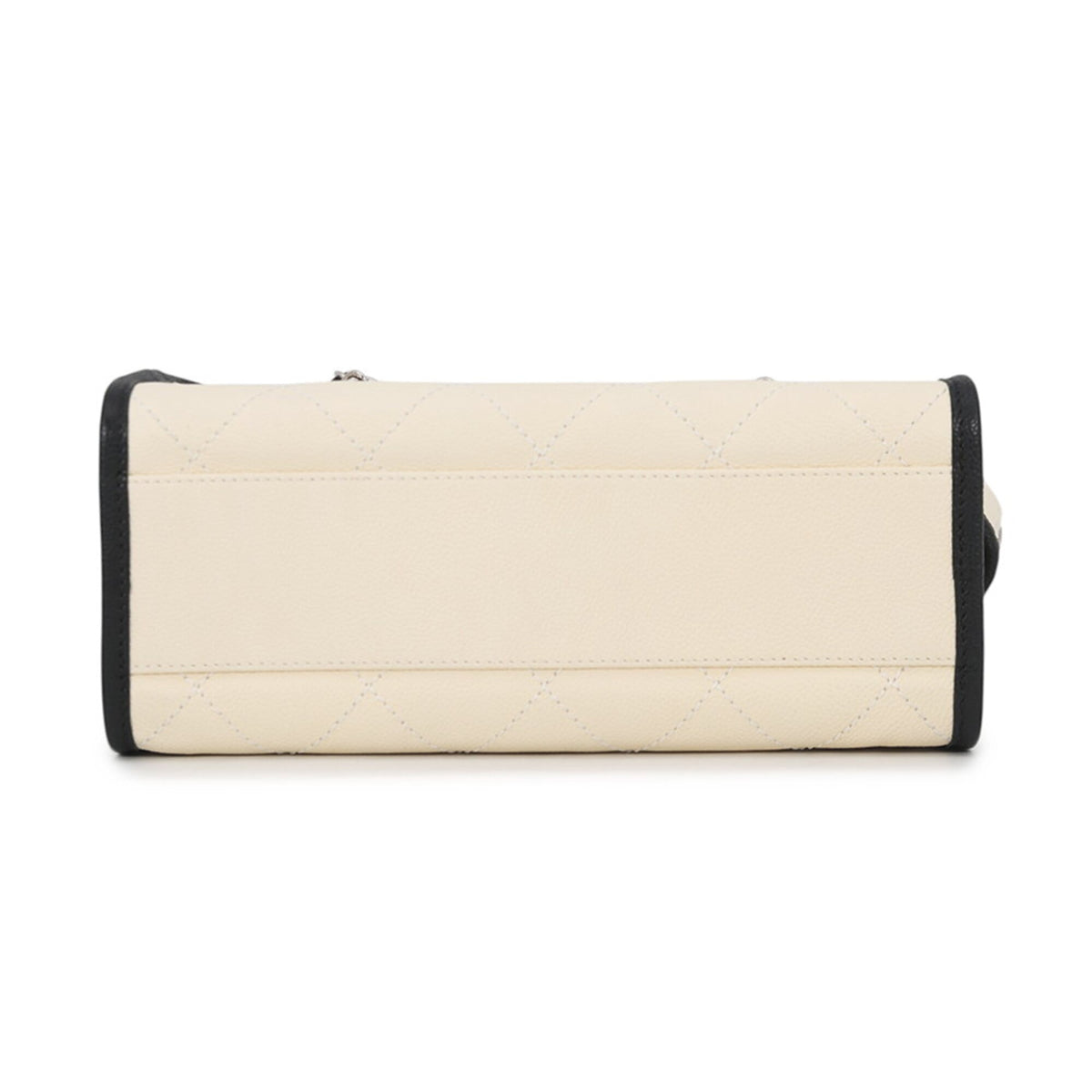 Chanel Black White Grained Calfskin Handbag (Pre-Owned)