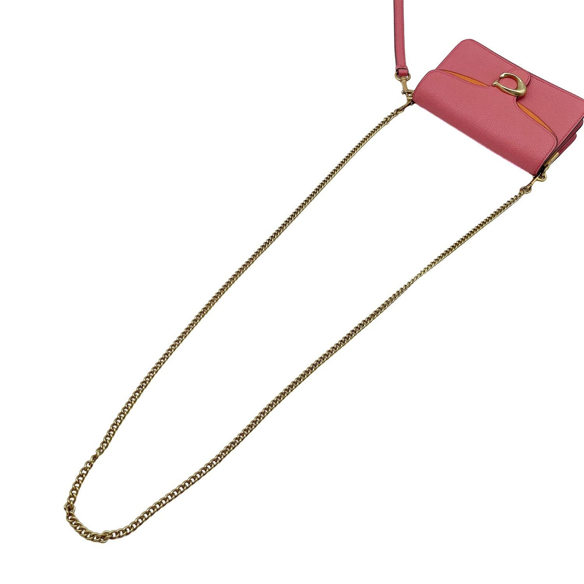 Coach Orange Pink Leather Shoulder Bag (Pre-Owned)