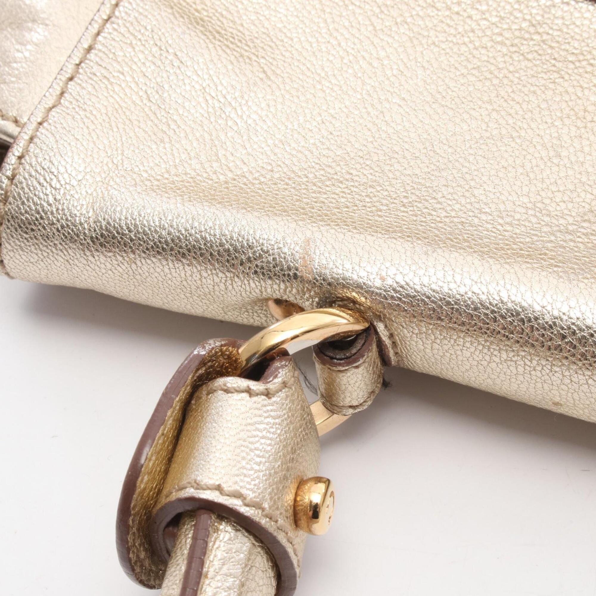 Salvatore Ferragamo Gold Leather Handbag (Pre-Owned)