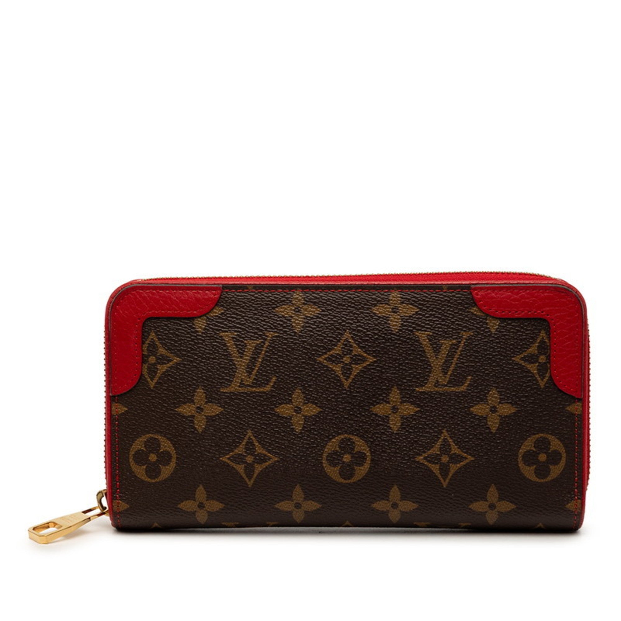 Louis Vuitton Monogram Brown Cerise Pvc Leather Long Wallet (Bi-Fold) (Pre-Owned)