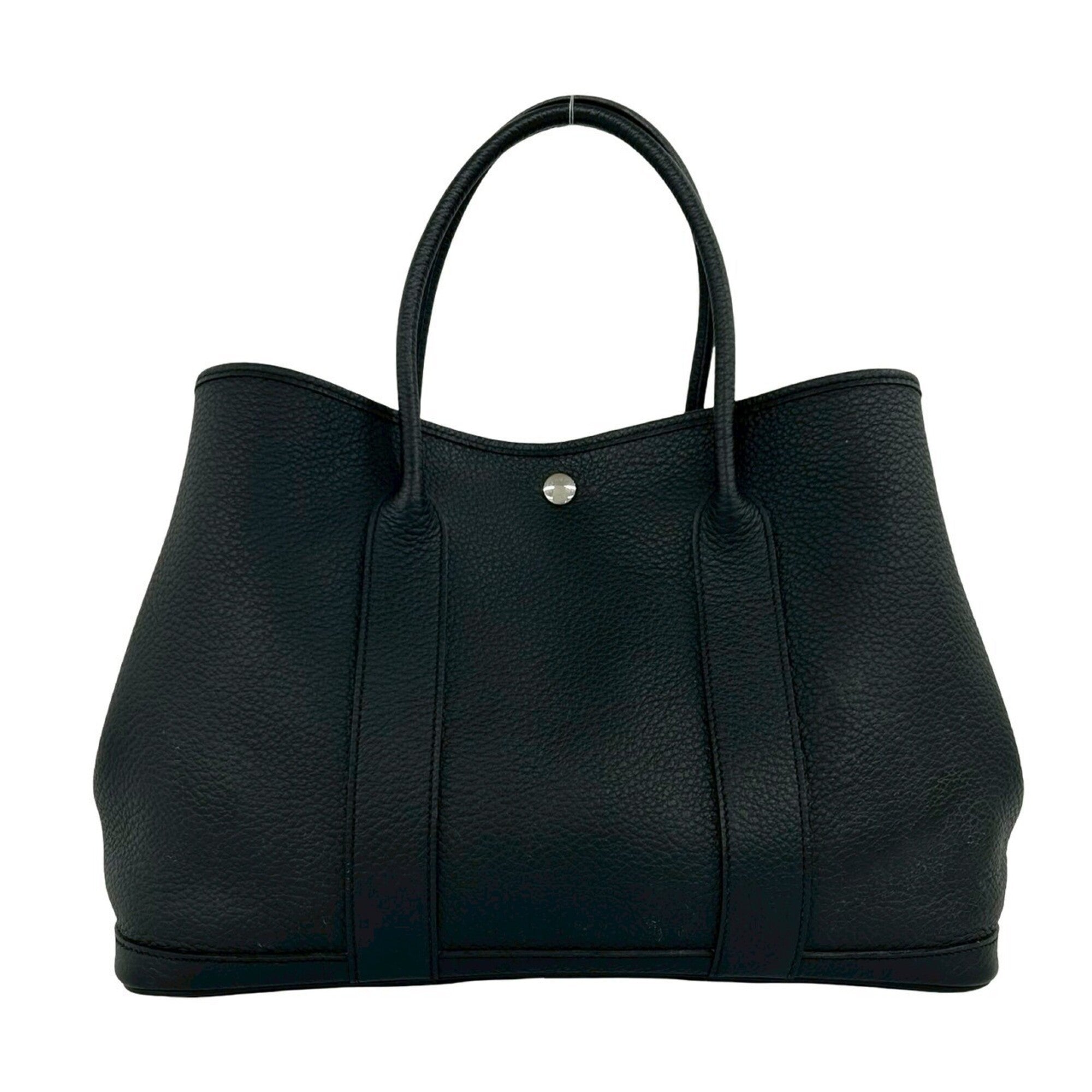 Hermes Black Country Leather Handbag Tote Bag (Pre-Owned)