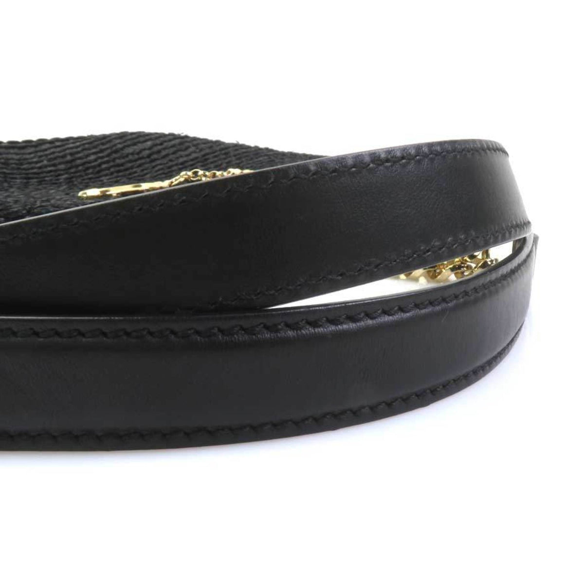 Jimmy Choo Black Raffia Leather Shoulder Bag (Pre-Owned)