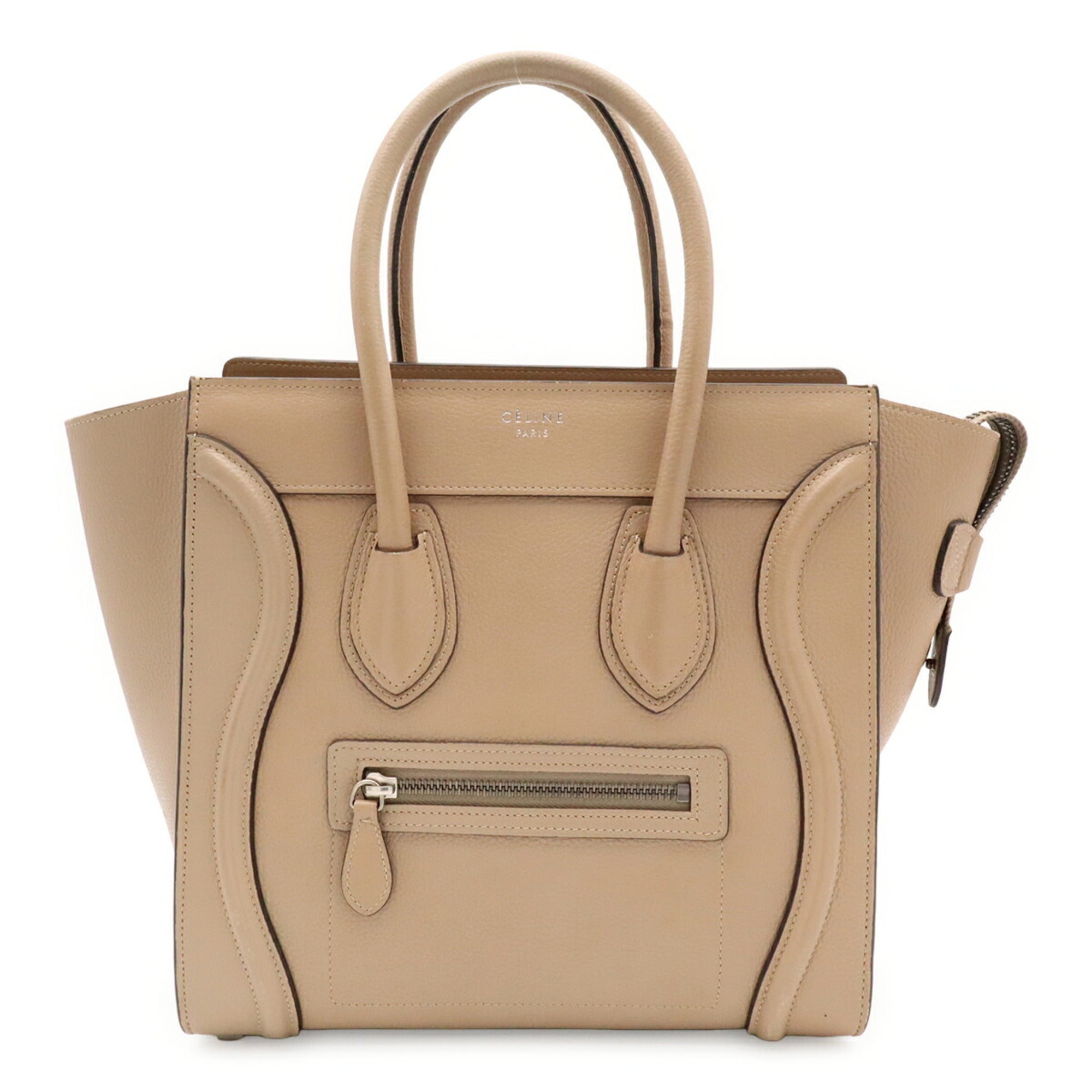 Celine Beige Leather Handbag Tote Bag (Pre-Owned)