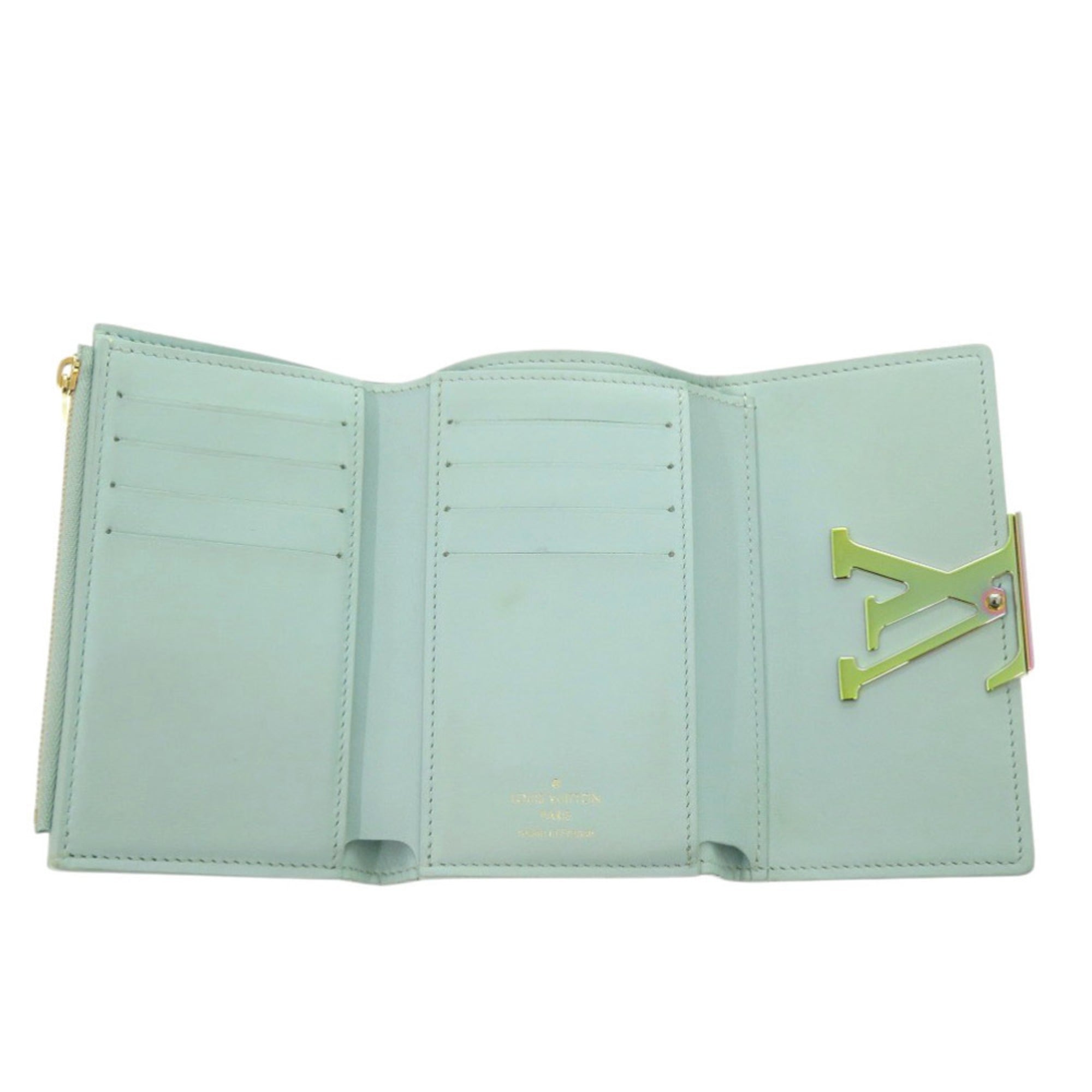 Louis Vuitton Blue Leather Wallet (Tri-Fold) (Pre-Owned)