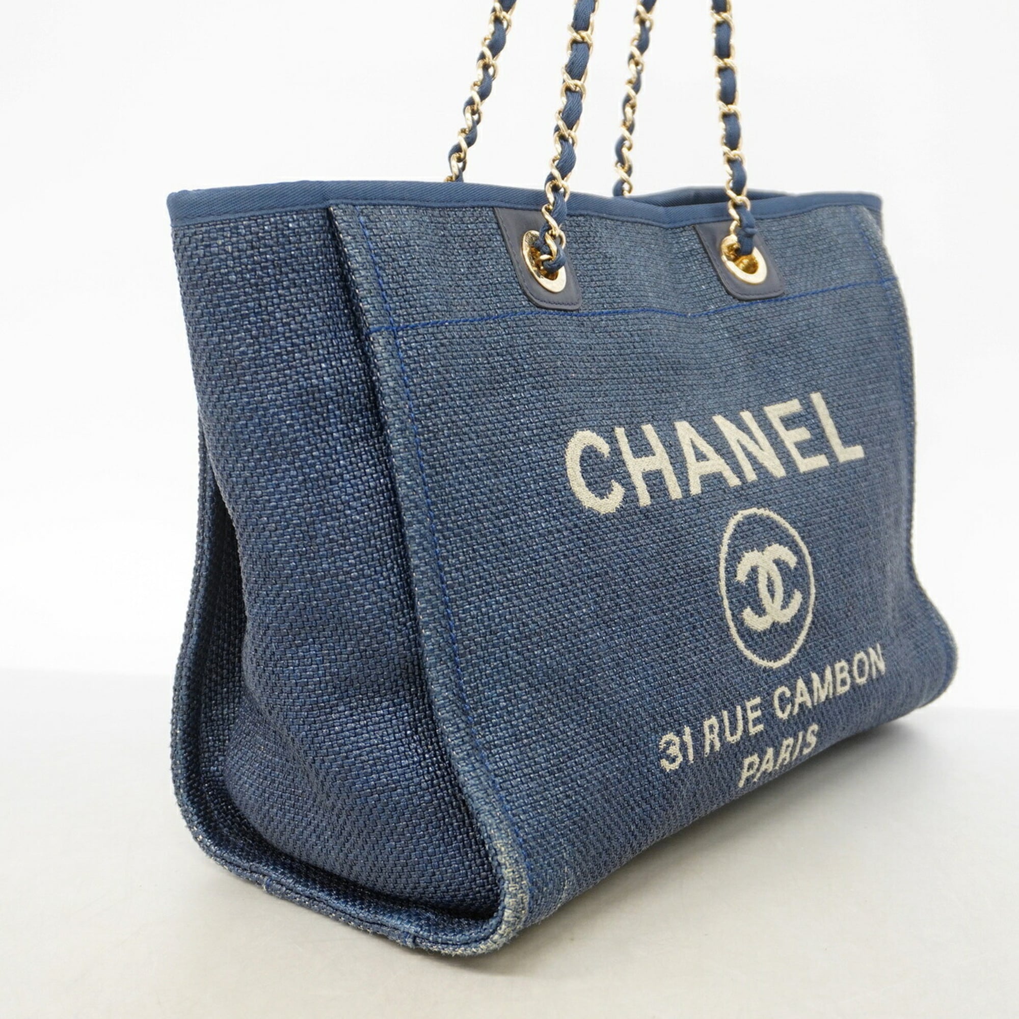 Chanel Navy Straw Tote Bag (Pre-Owned)