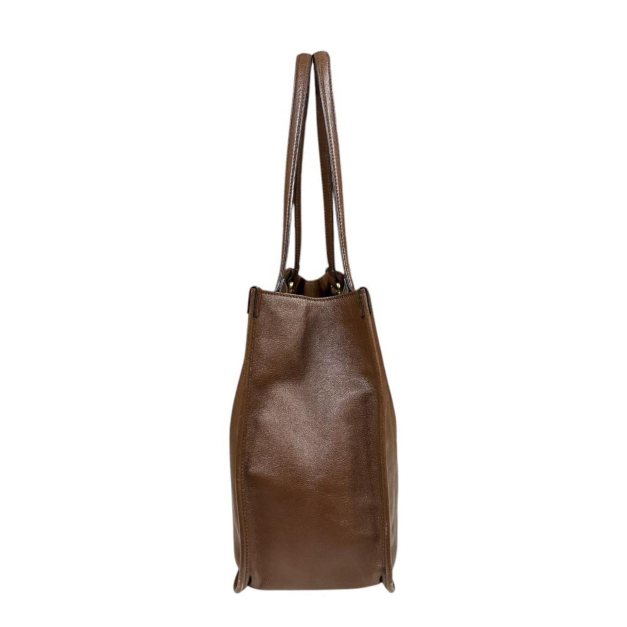 Gucci Brown Leather Tote Bag (Pre-Owned)