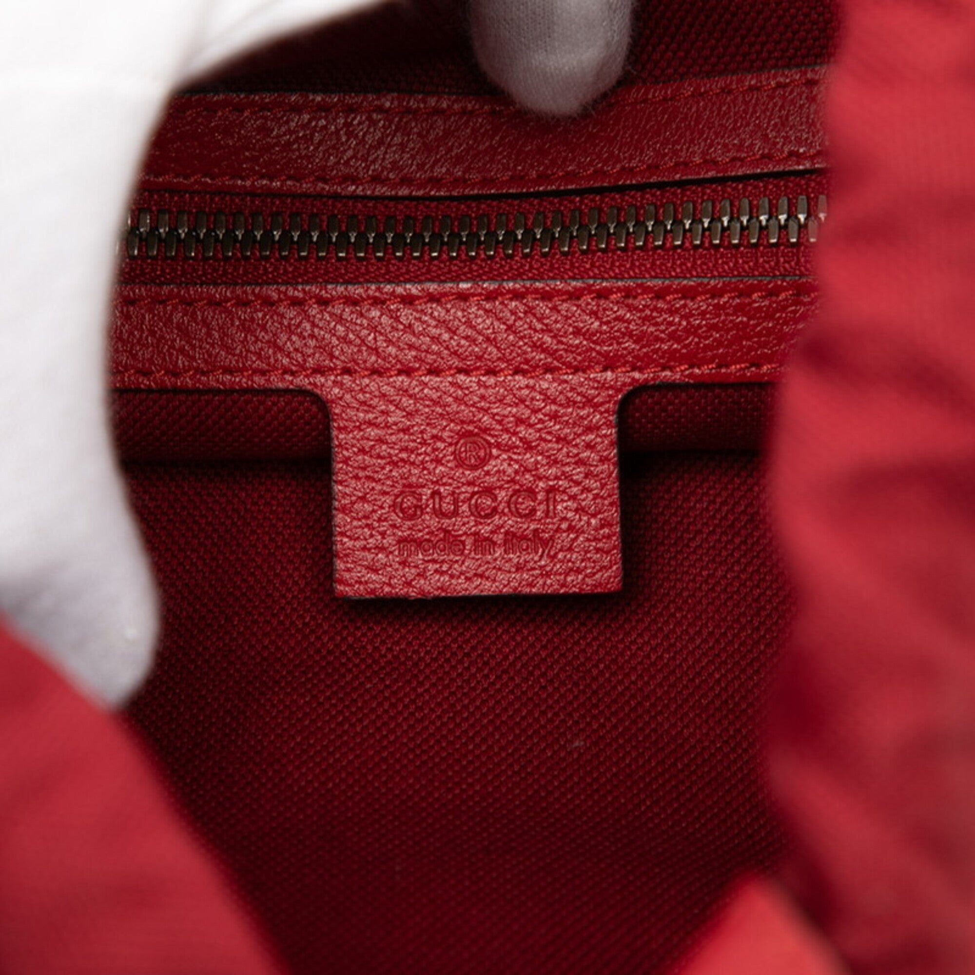 Gucci Blue Red Color White Canvas Backpack (Pre-Owned)
