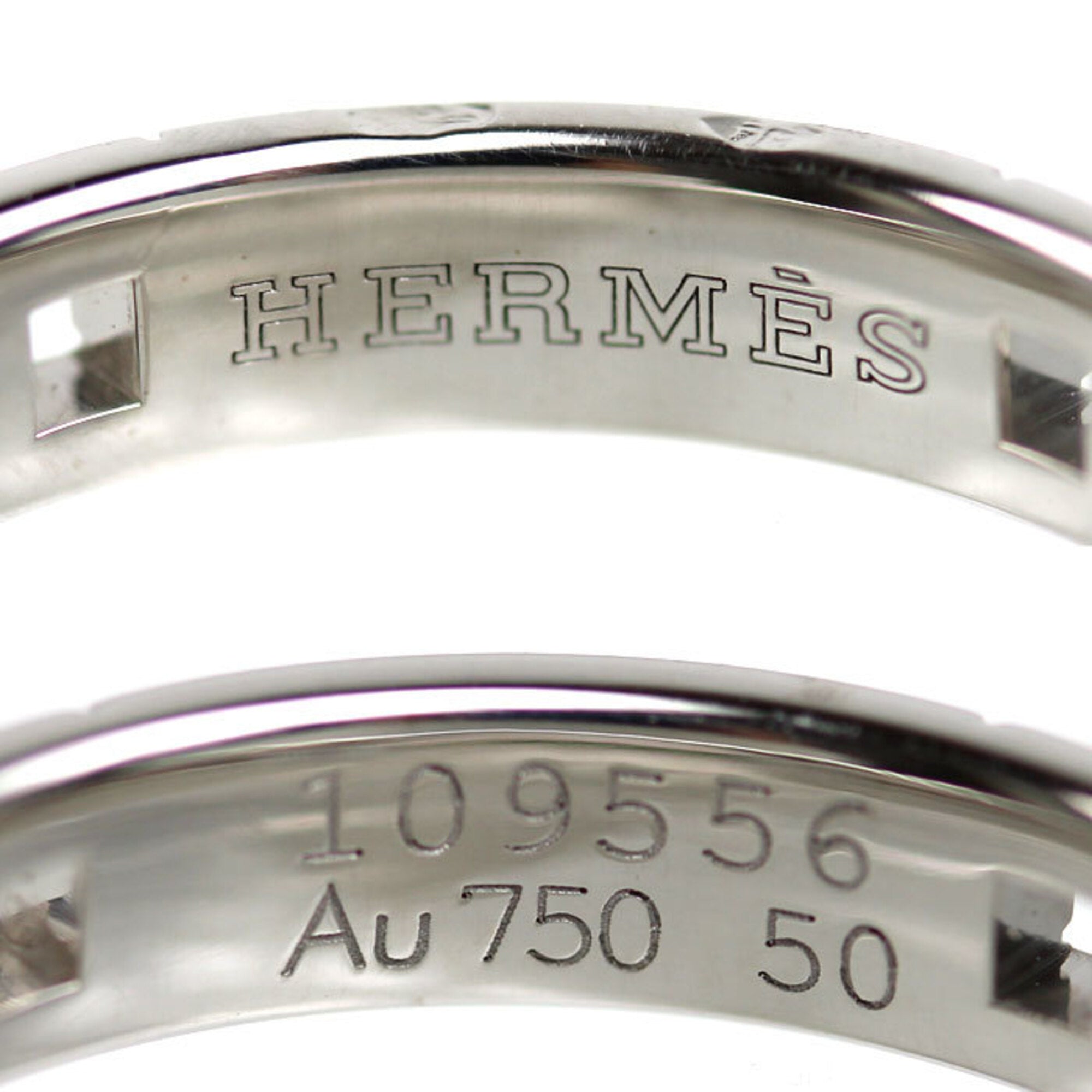 Hermes White Gold (18K) Band Ring (Pre-Owned)