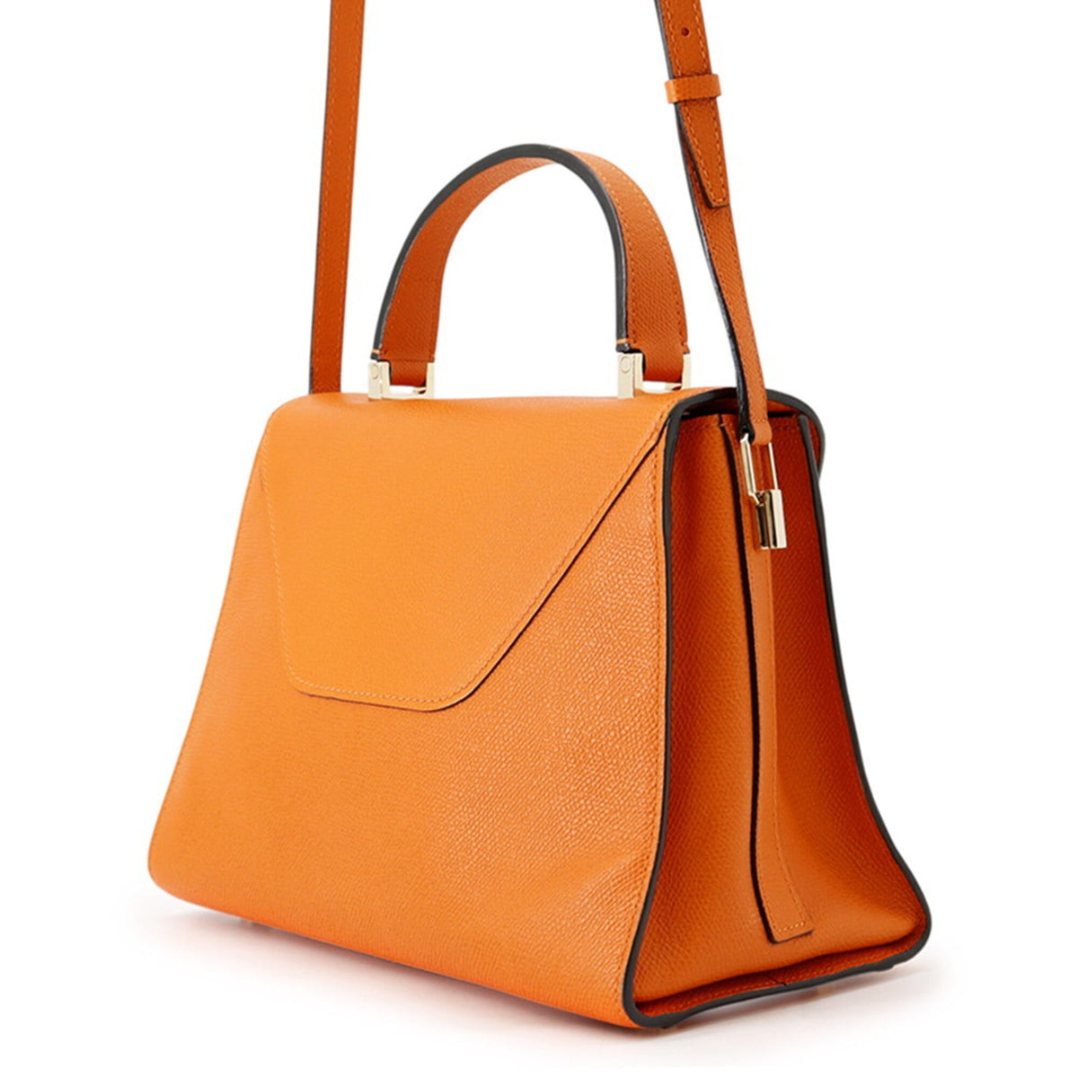 Valextra Orange Leather Handbag (Pre-Owned)