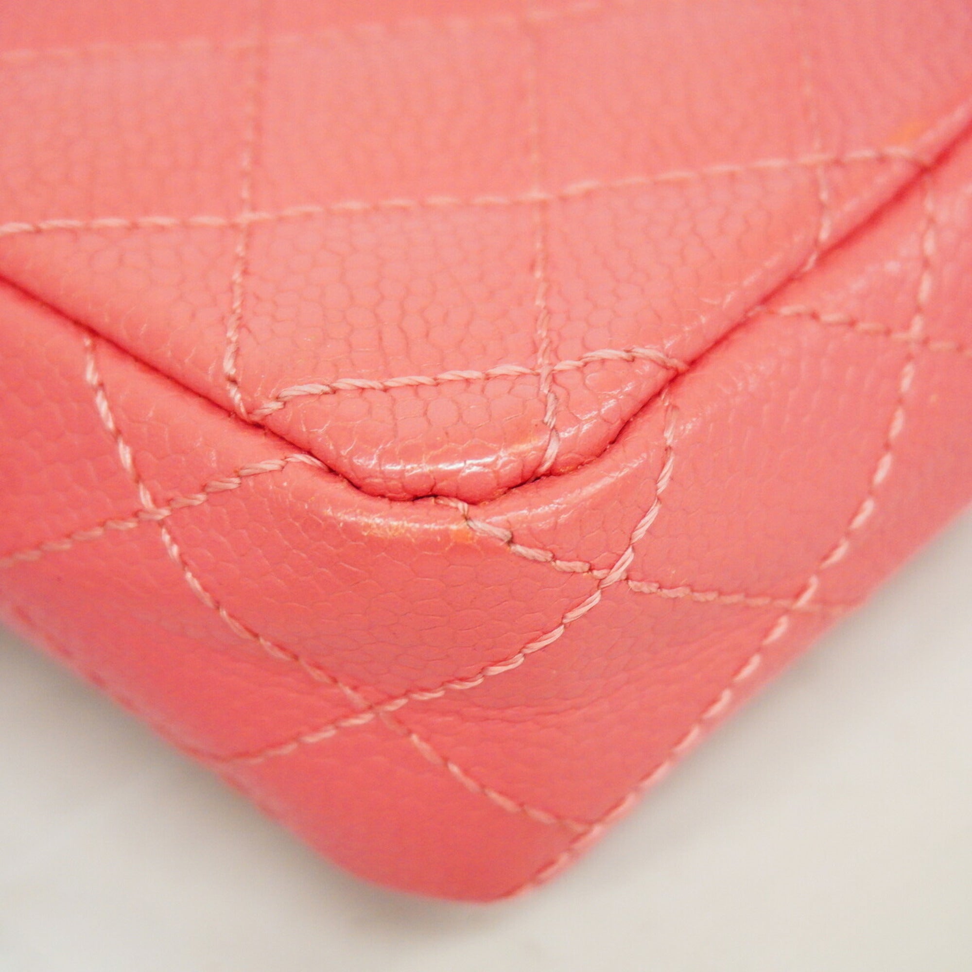 Chanel Pink Grained Calfskin Shoulder Bag (Pre-Owned)