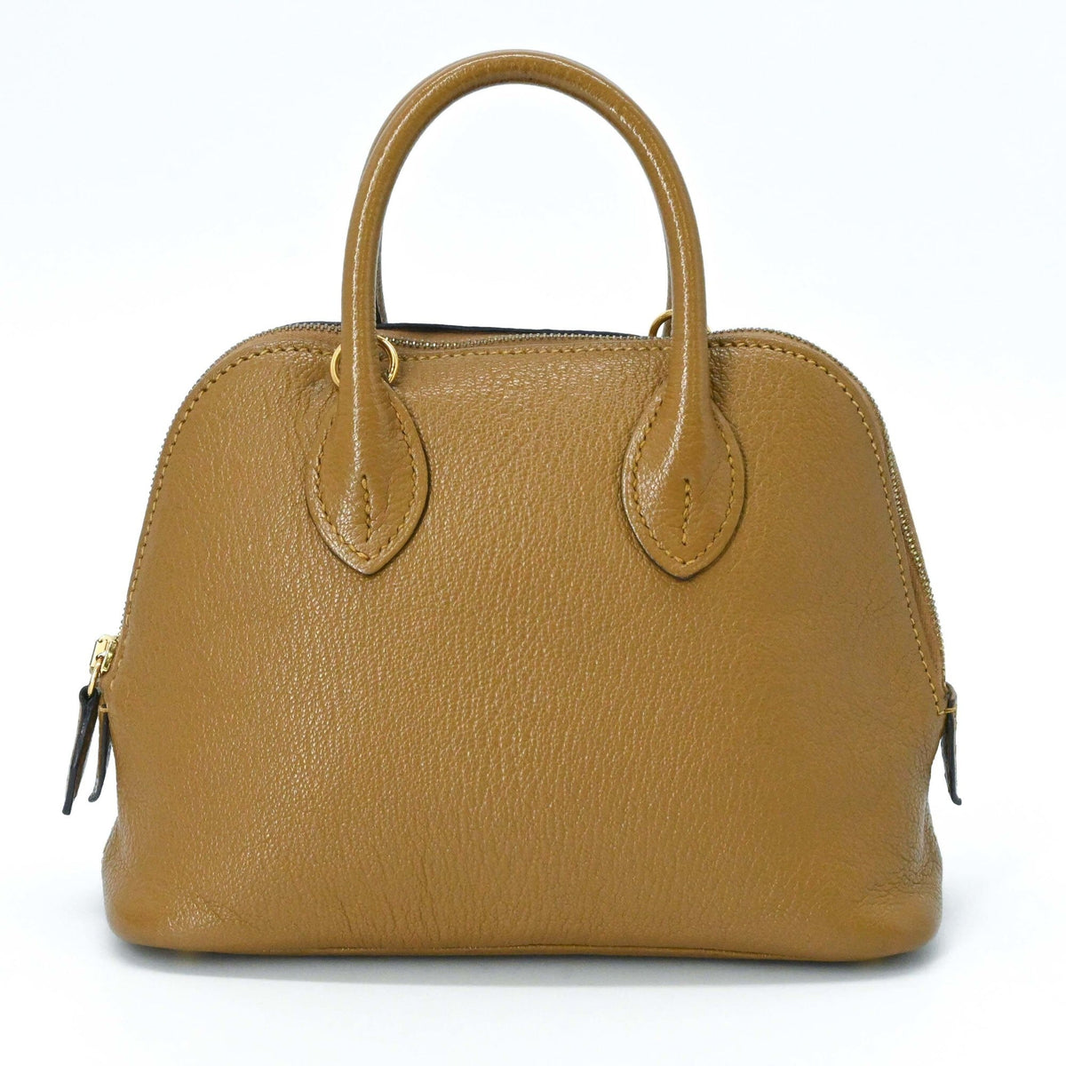Hermes Brown Chevre Leather Handbag Shoulder Bag (Pre-Owned)