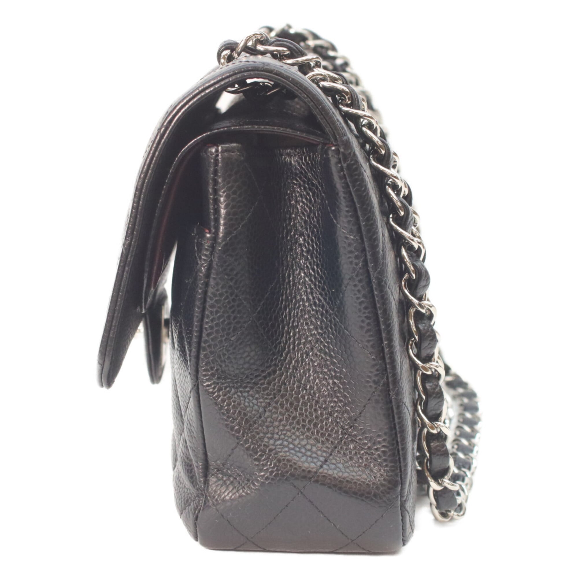 Chanel Matelasse Black Grained Calfskin Shoulder Bag (Pre-Owned)