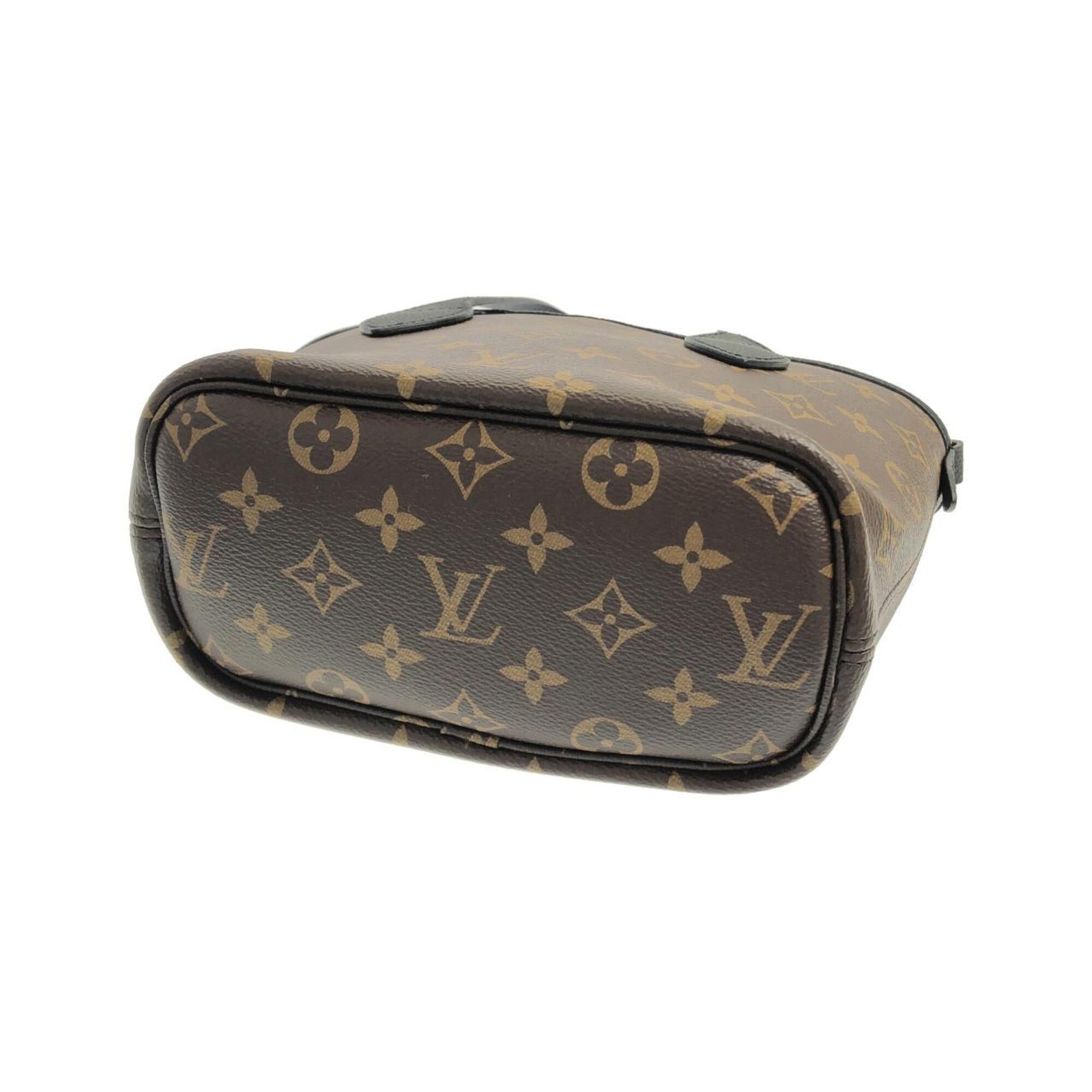 Louis Vuitton Black Marron Coated Canvas Leather Handbag Pouch (Pre-Owned)