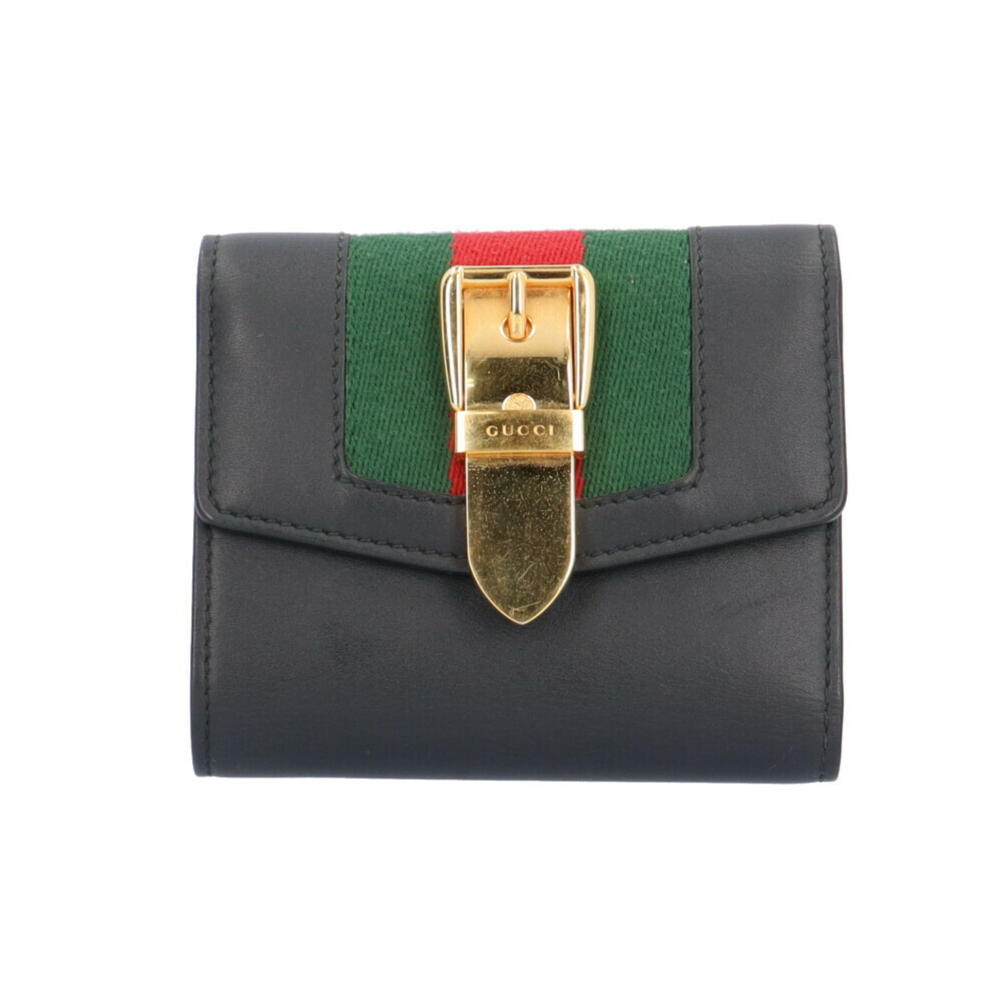 Gucci Black Leather Wallet (Tri-Fold) (Pre-Owned)