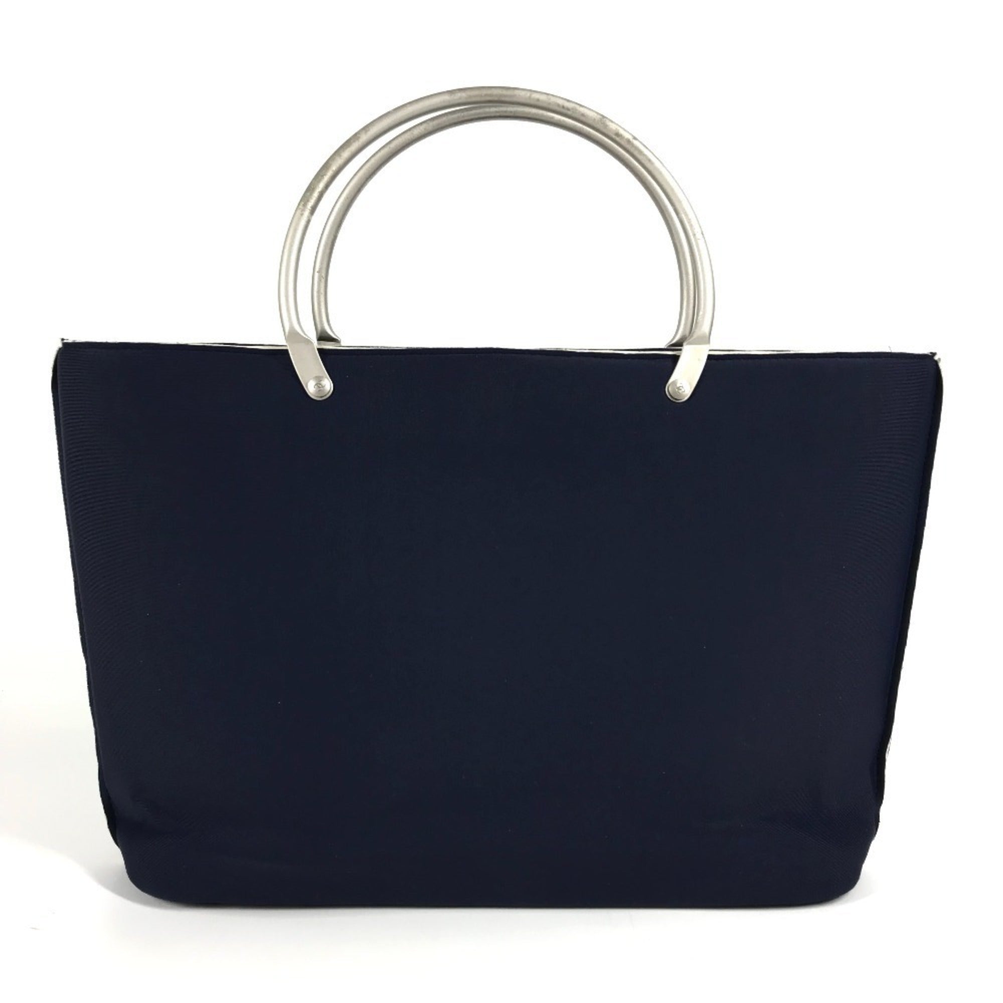 Chanel Navy Polyamide Handbag Tote Bag (Pre-Owned)