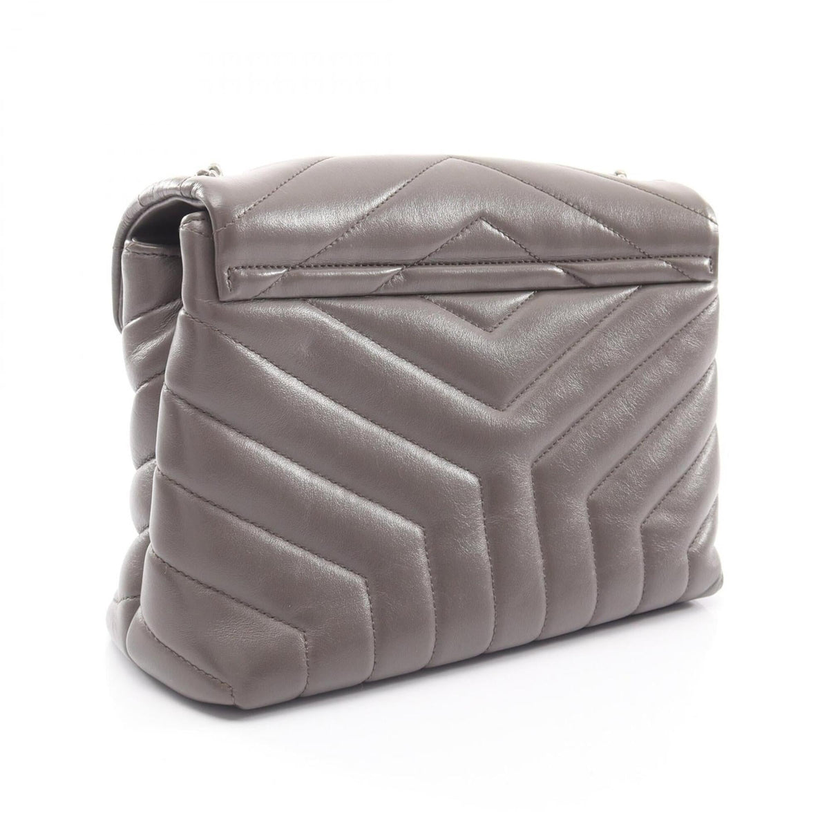 Yves Saint Laurent Gray Leather Shoulder Bag (Pre-Owned)