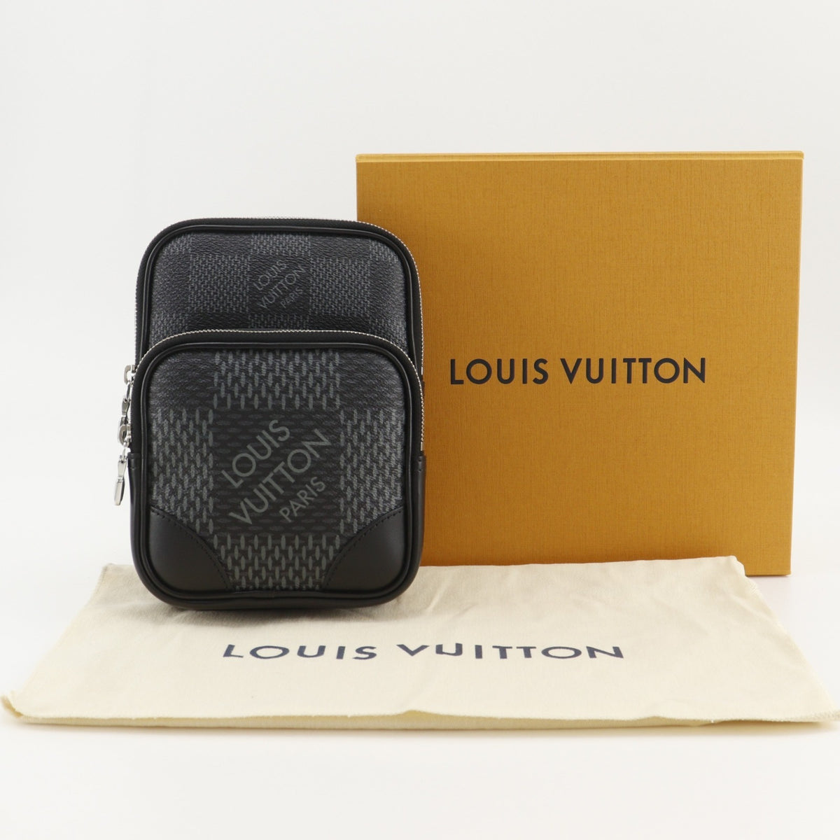 Louis Vuitton Black Damier Graphite Shoulder Bag Sling Bag (Pre-Owned)