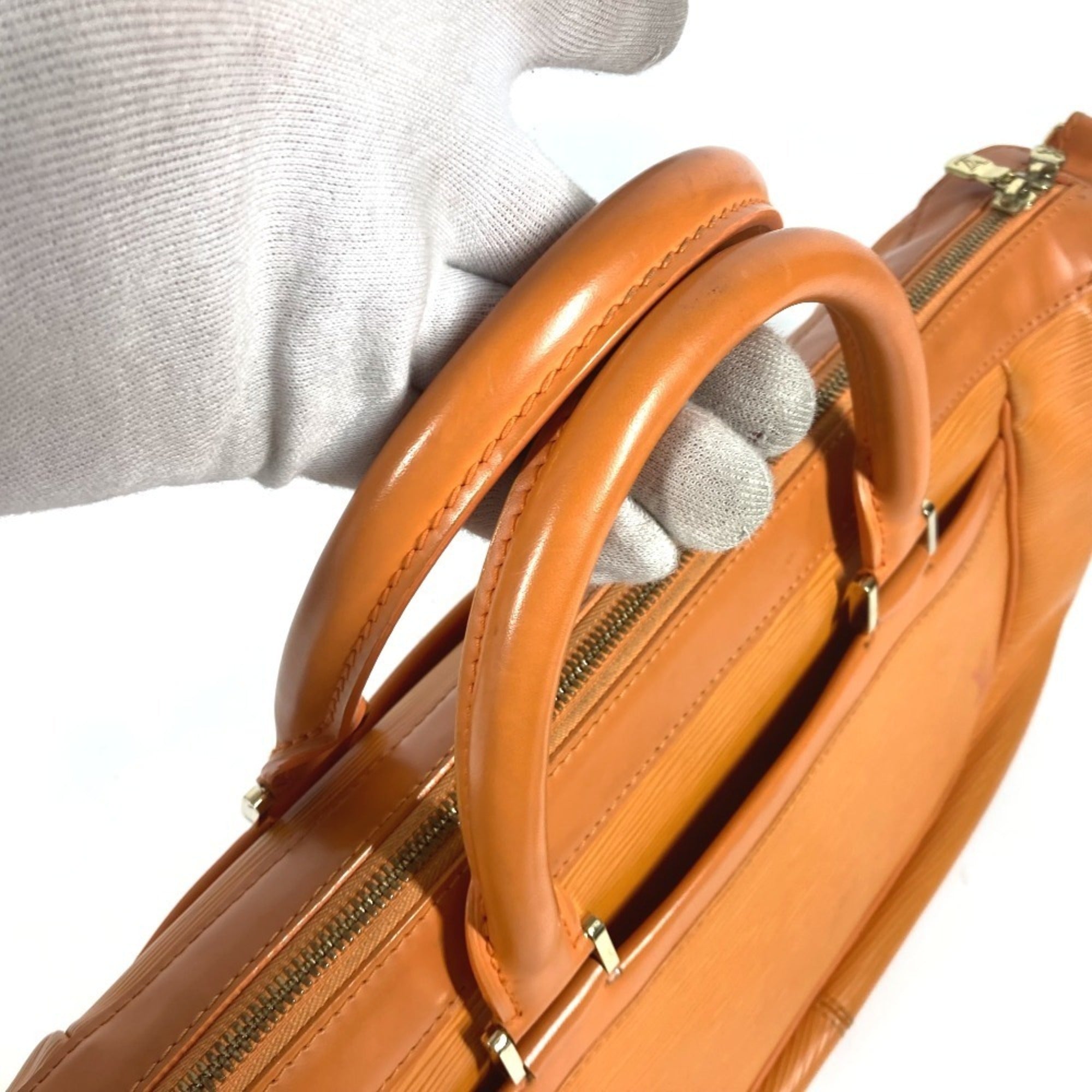 Louis Vuitton Orange Epi Leather Handbag Tote Bag (Pre-Owned)